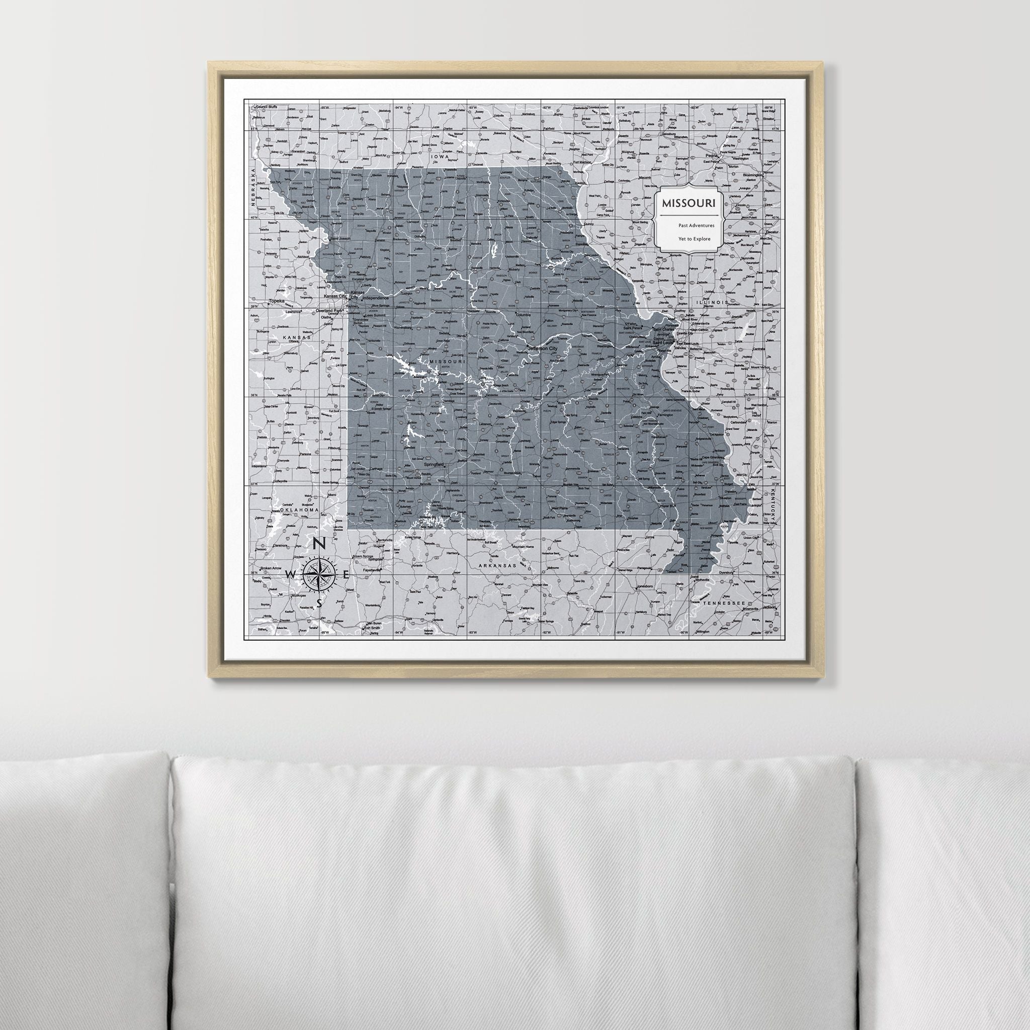 Push Pin Missouri Map (Pin Board) - Dark Gray Color Splash CM Pin Board