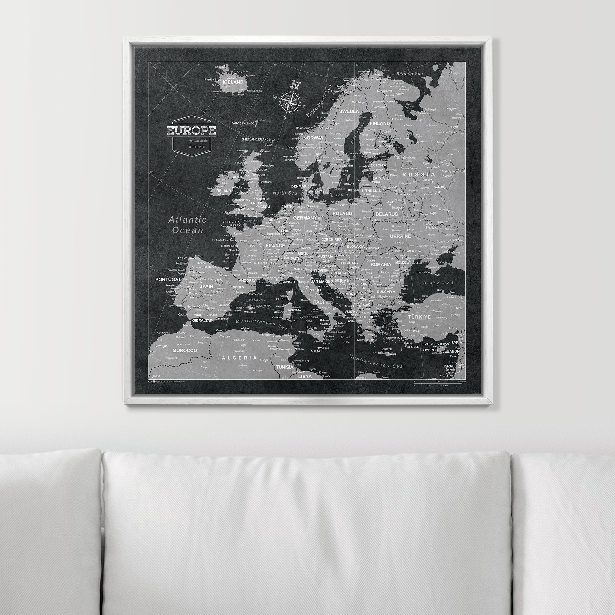 Push Pin Europe Map (Pin Board) -Desert Sunrise CM Pin Board