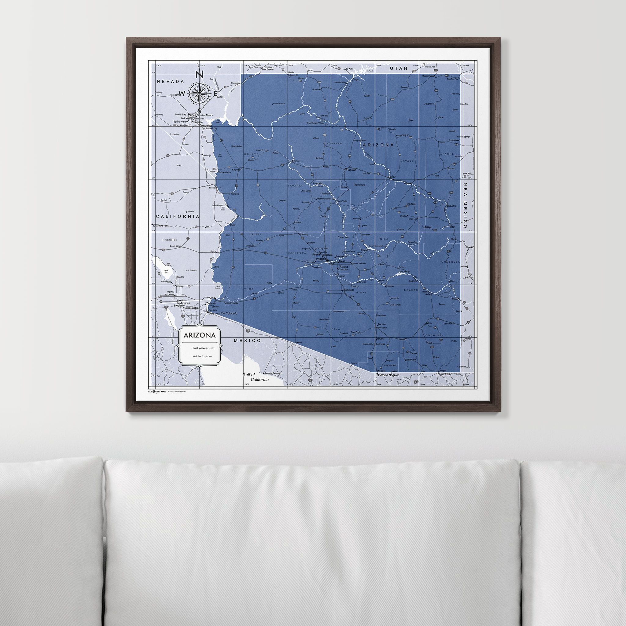 Push Pin Arizona Map (Pin Board) - Navy Color Splash CM Pin Board