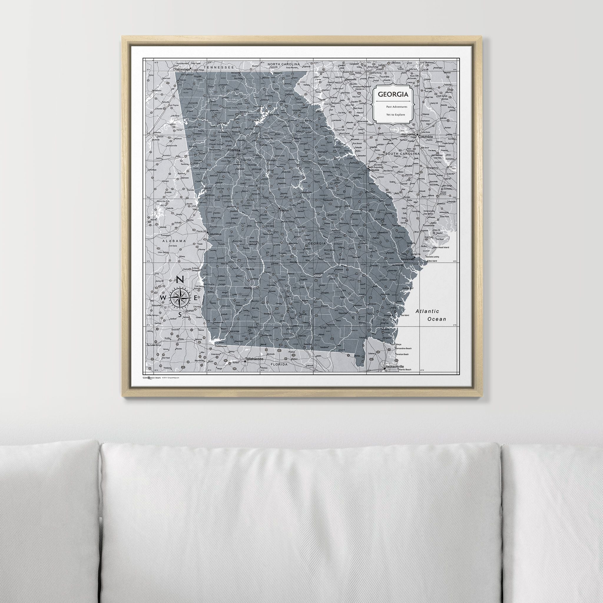 Push Pin Georgia Map (Pin Board) - Dark Gray Color Splash CM Pin Board