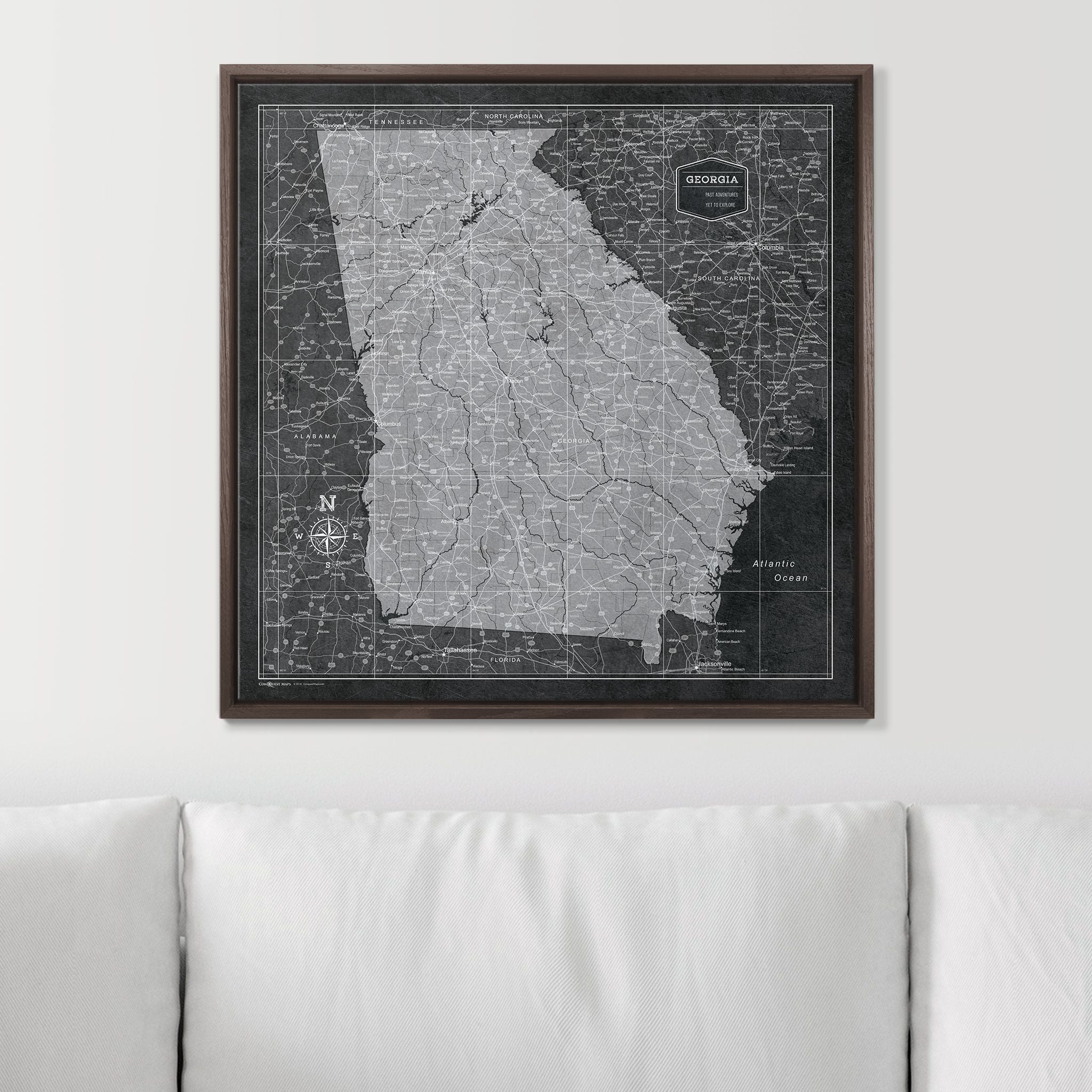 Push Pin Georgia Map (Pin Board) - Modern Slate CM Pin Board