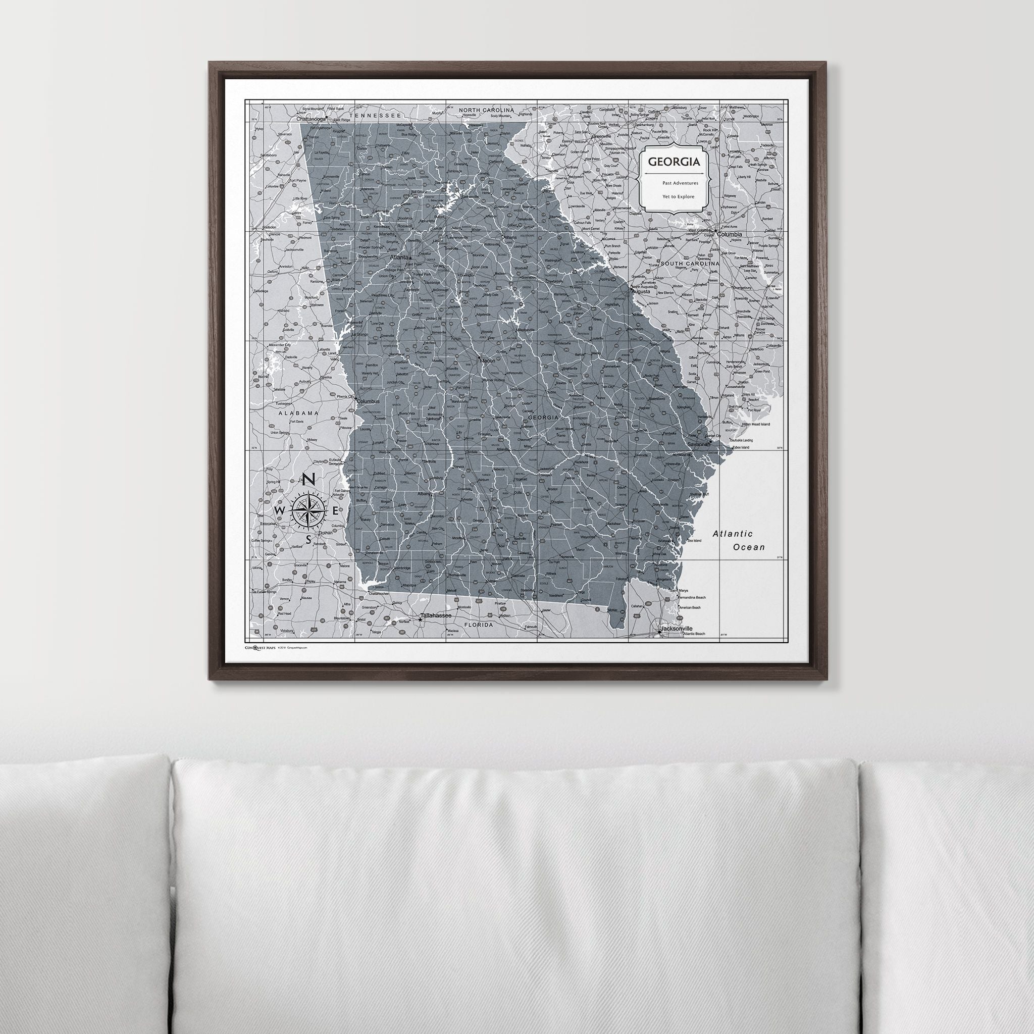 Push Pin Georgia Map (Pin Board) - Dark Gray Color Splash CM Pin Board