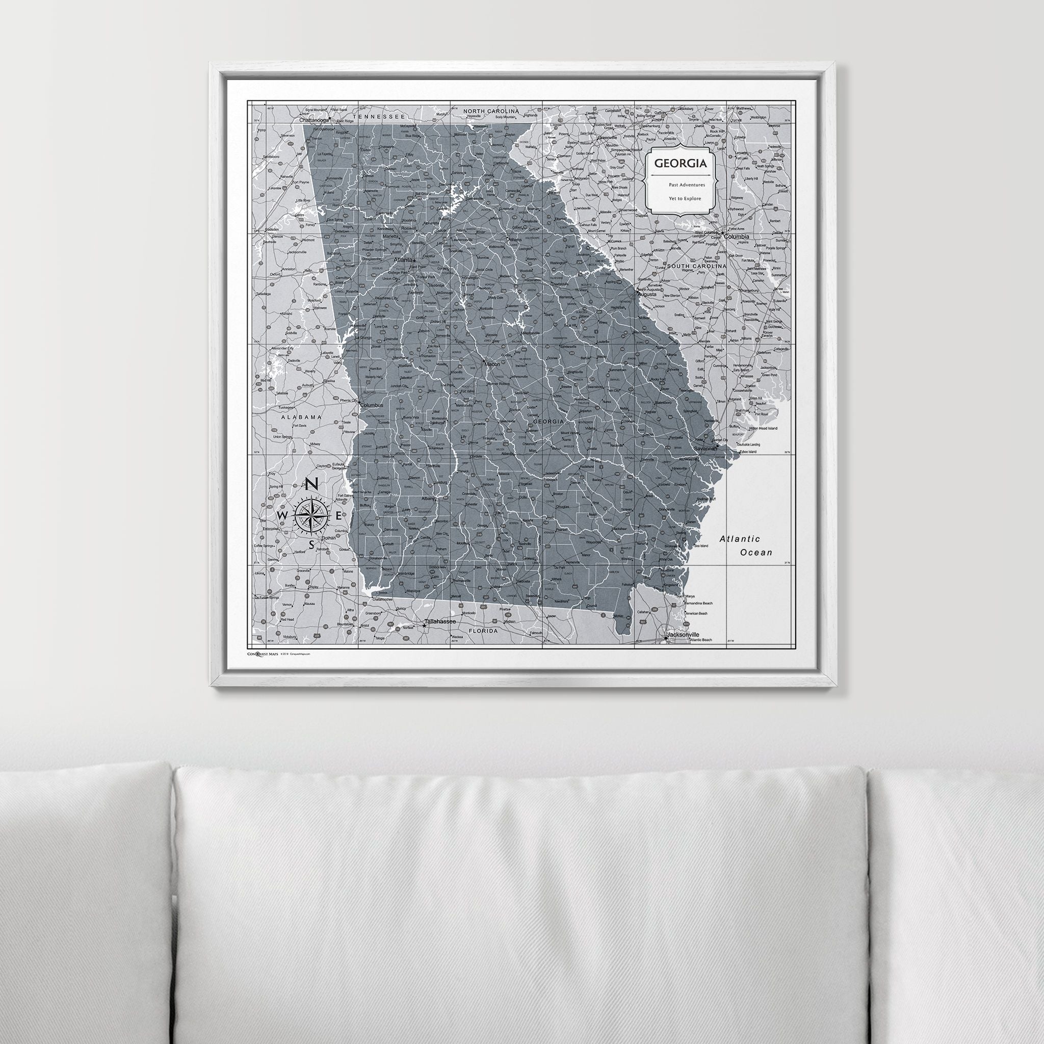 Push Pin Georgia Map (Pin Board) - Dark Gray Color Splash CM Pin Board