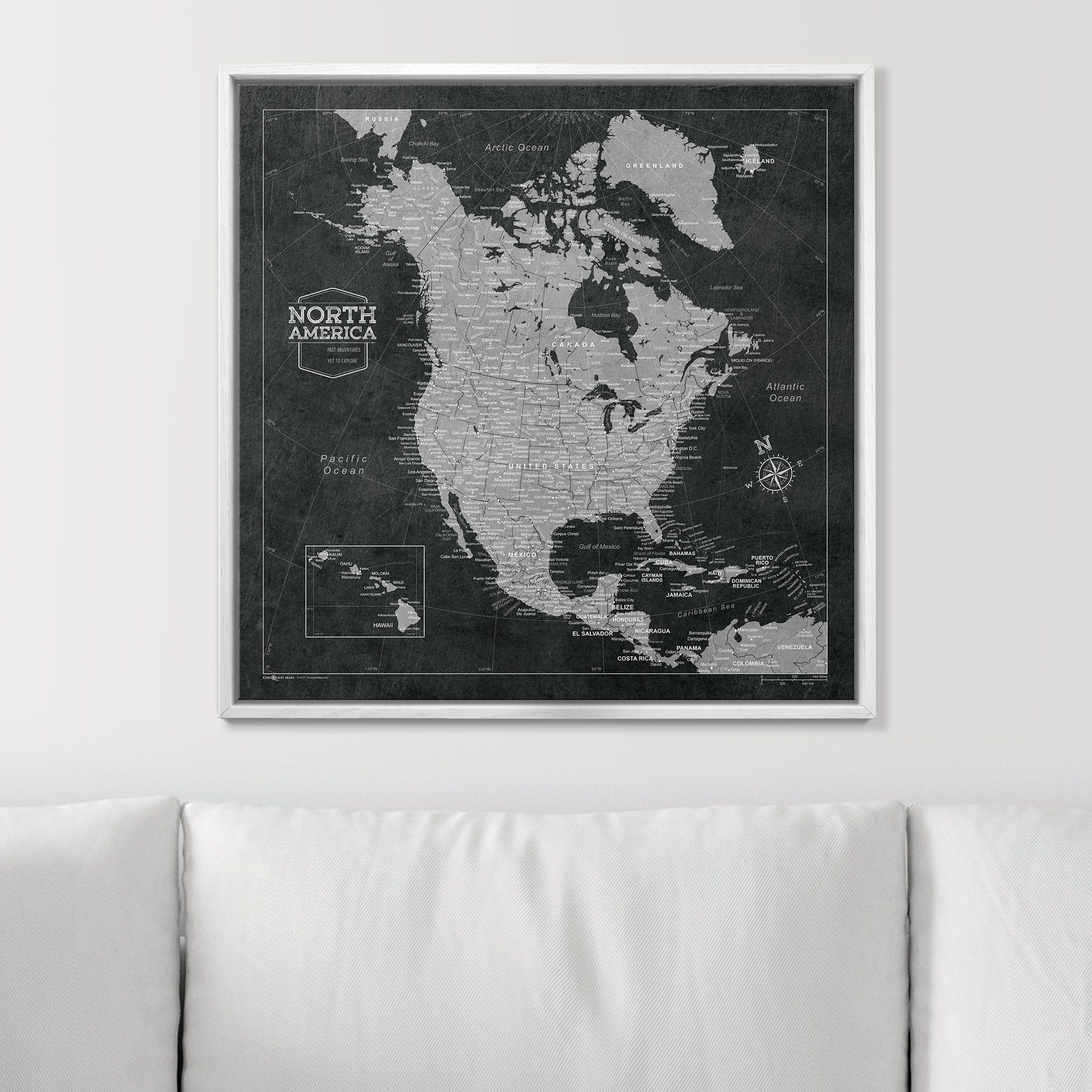 Push Pin North America Map (Pin Board) - Desert Sunrise CM Pin Board