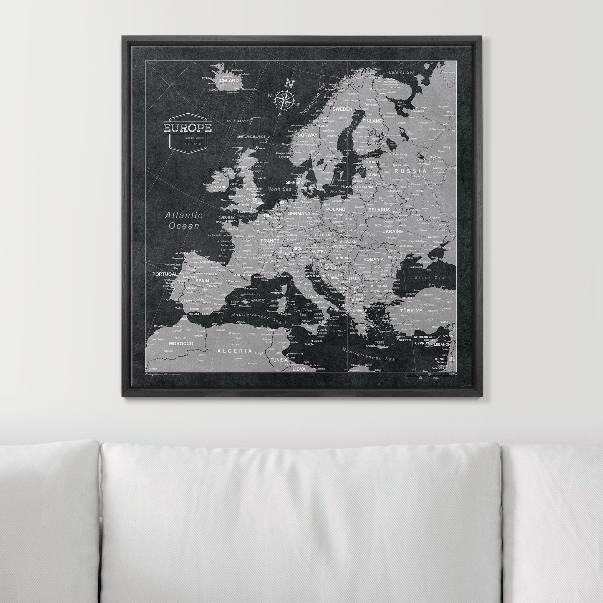 Push Pin Europe Map (Pin Board) -Desert Sunrise CM Pin Board