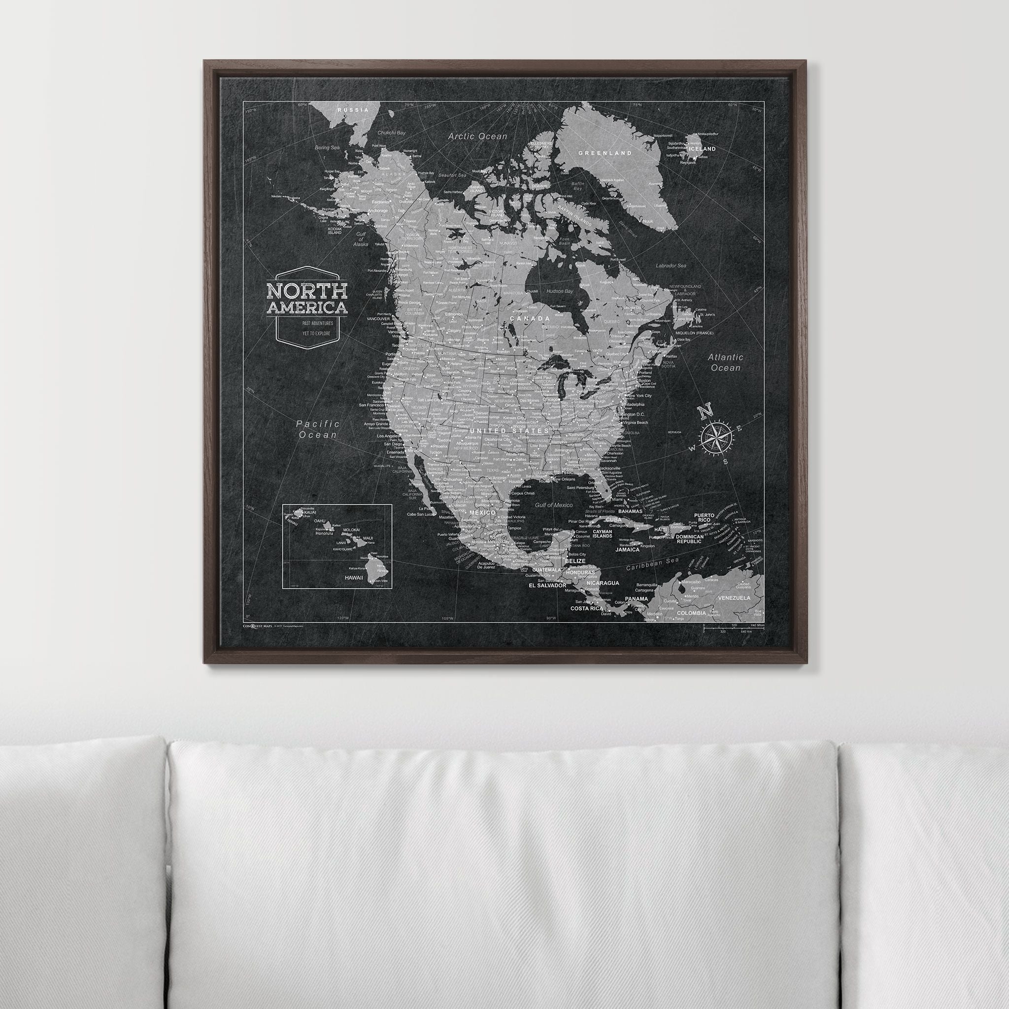 Push Pin North America Map (Pin Board) - Desert Sunrise CM Pin Board