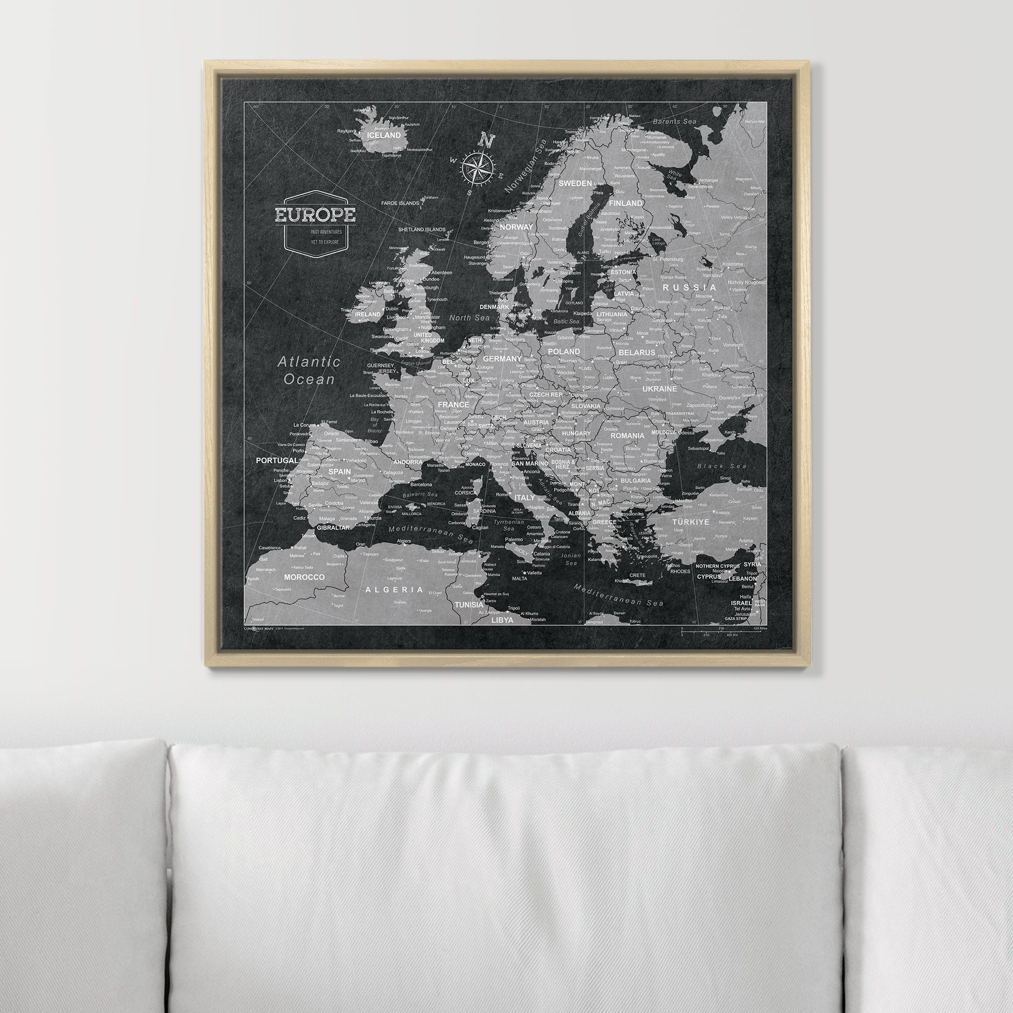 Push Pin Europe Map (Pin Board) -Desert Sunrise CM Pin Board