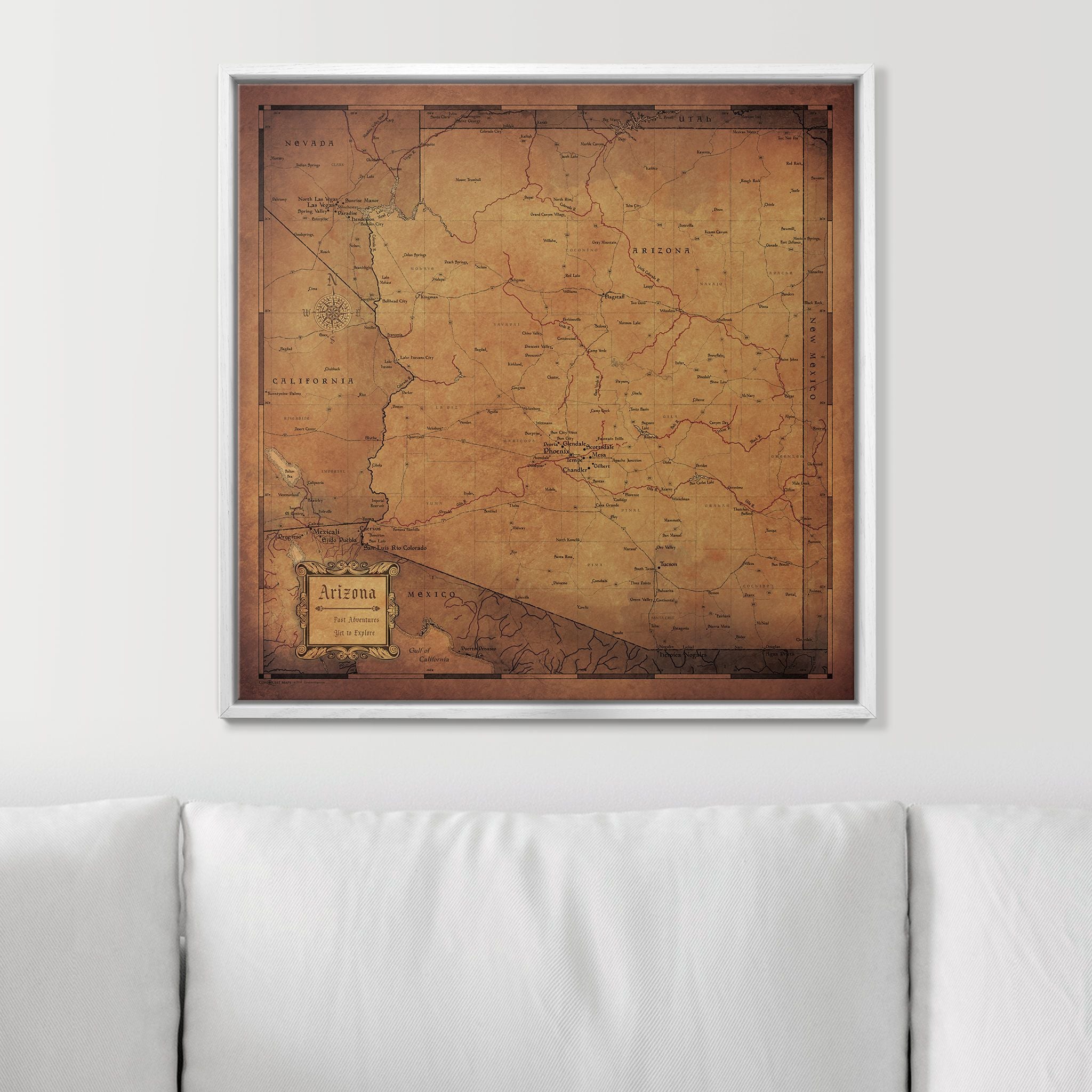 Push Pin Arizona Map (Pin Board) - Golden Aged CM Pin Board