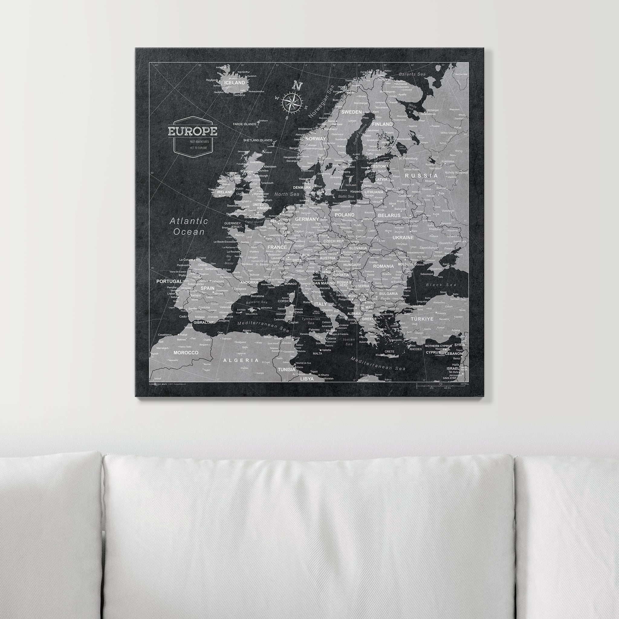 Push Pin Europe Map (Pin Board) -Desert Sunrise CM Pin Board