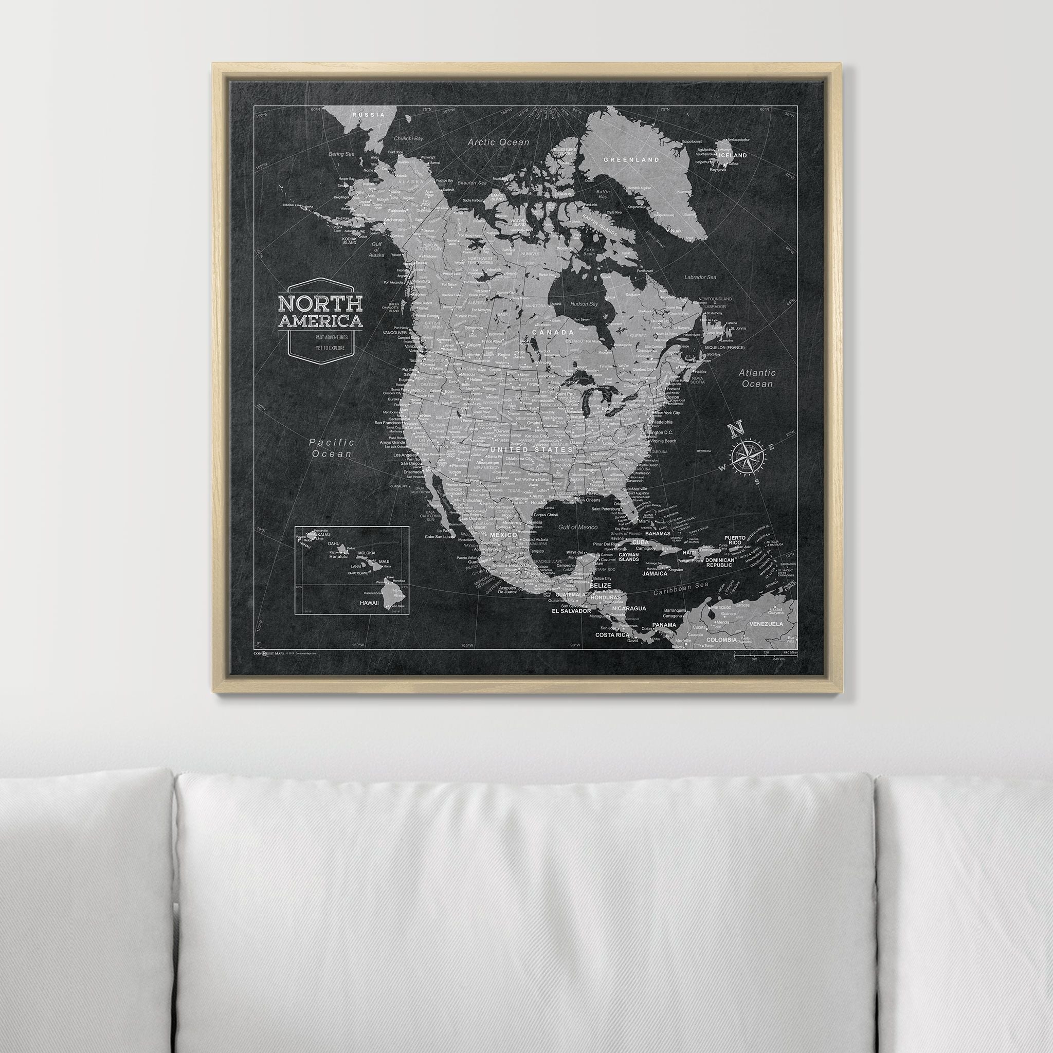 Push Pin North America Map (Pin Board) - Desert Sunrise CM Pin Board