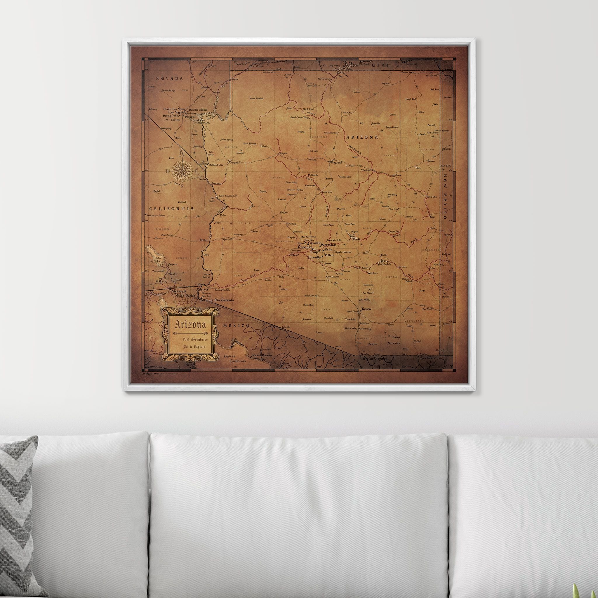 Push Pin Arizona Map (Pin Board) - Golden Aged CM Pin Board