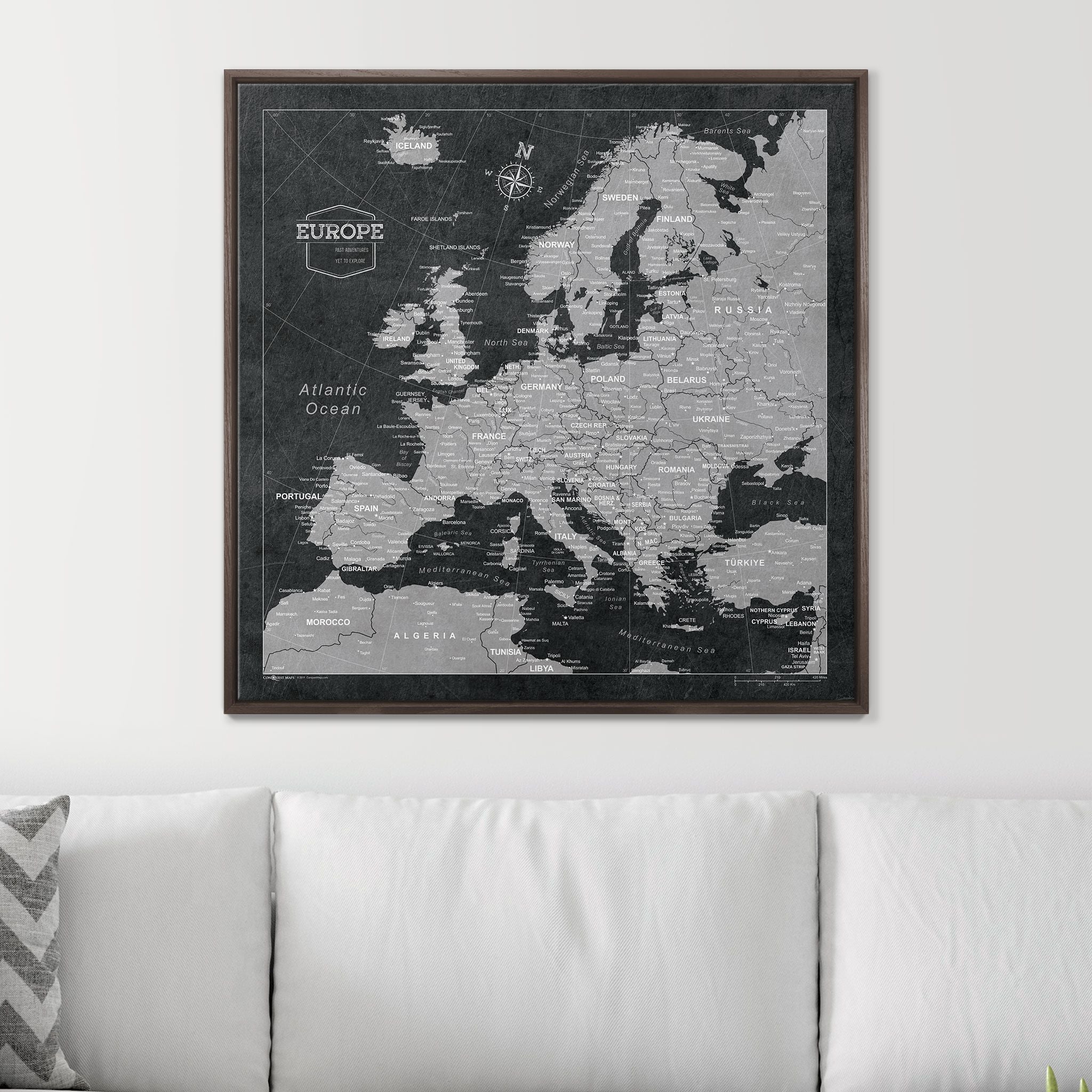 Push Pin Europe Map (Pin Board) -Desert Sunrise CM Pin Board
