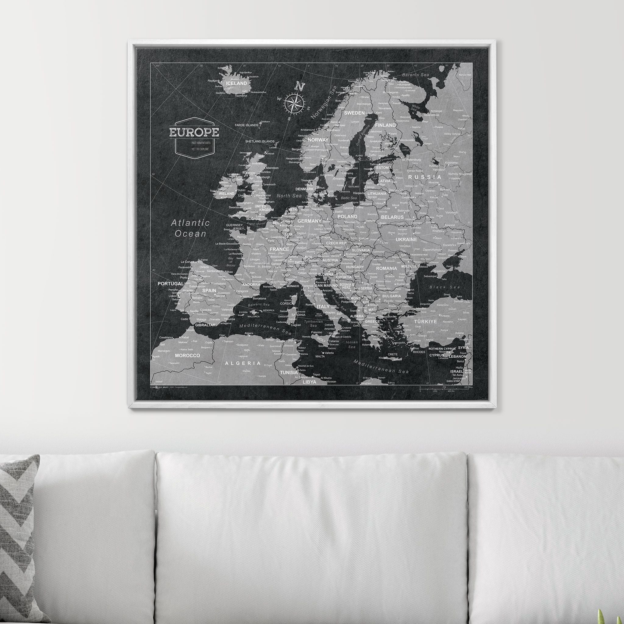 Push Pin Europe Map (Pin Board) -Desert Sunrise CM Pin Board