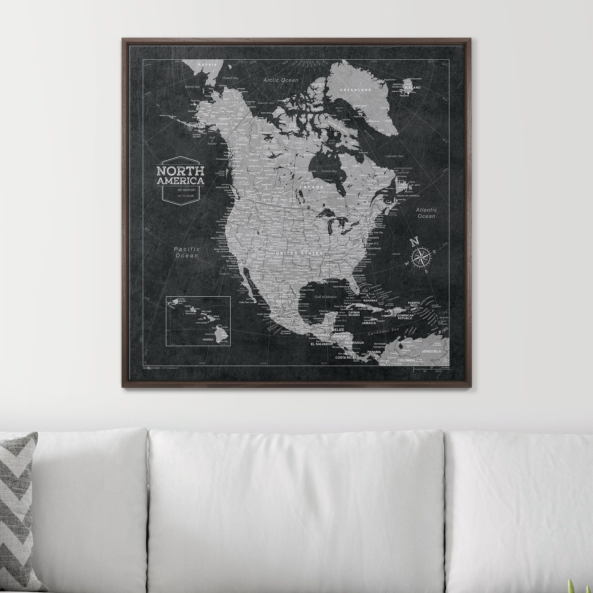 Push Pin North America Map (Pin Board) - Desert Sunrise CM Pin Board