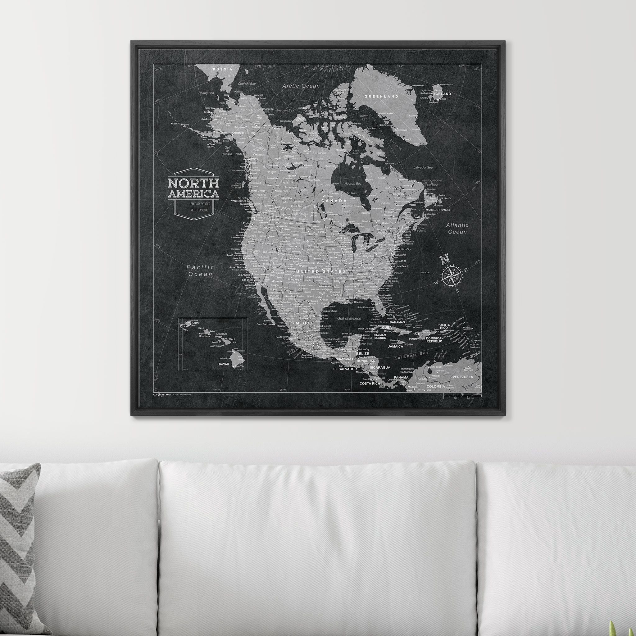 Push Pin North America Map (Pin Board) - Desert Sunrise CM Pin Board