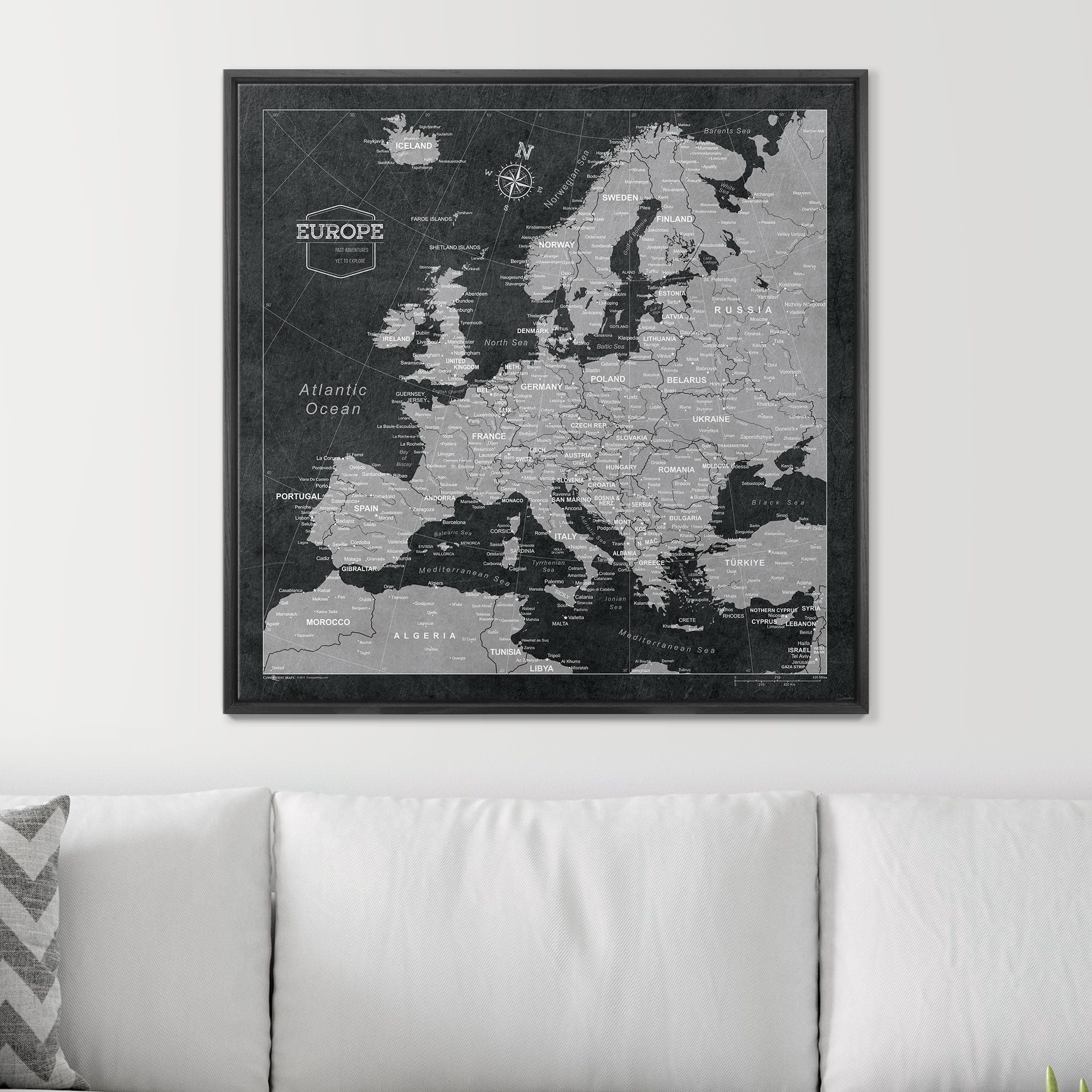 Push Pin Europe Map (Pin Board) -Desert Sunrise CM Pin Board