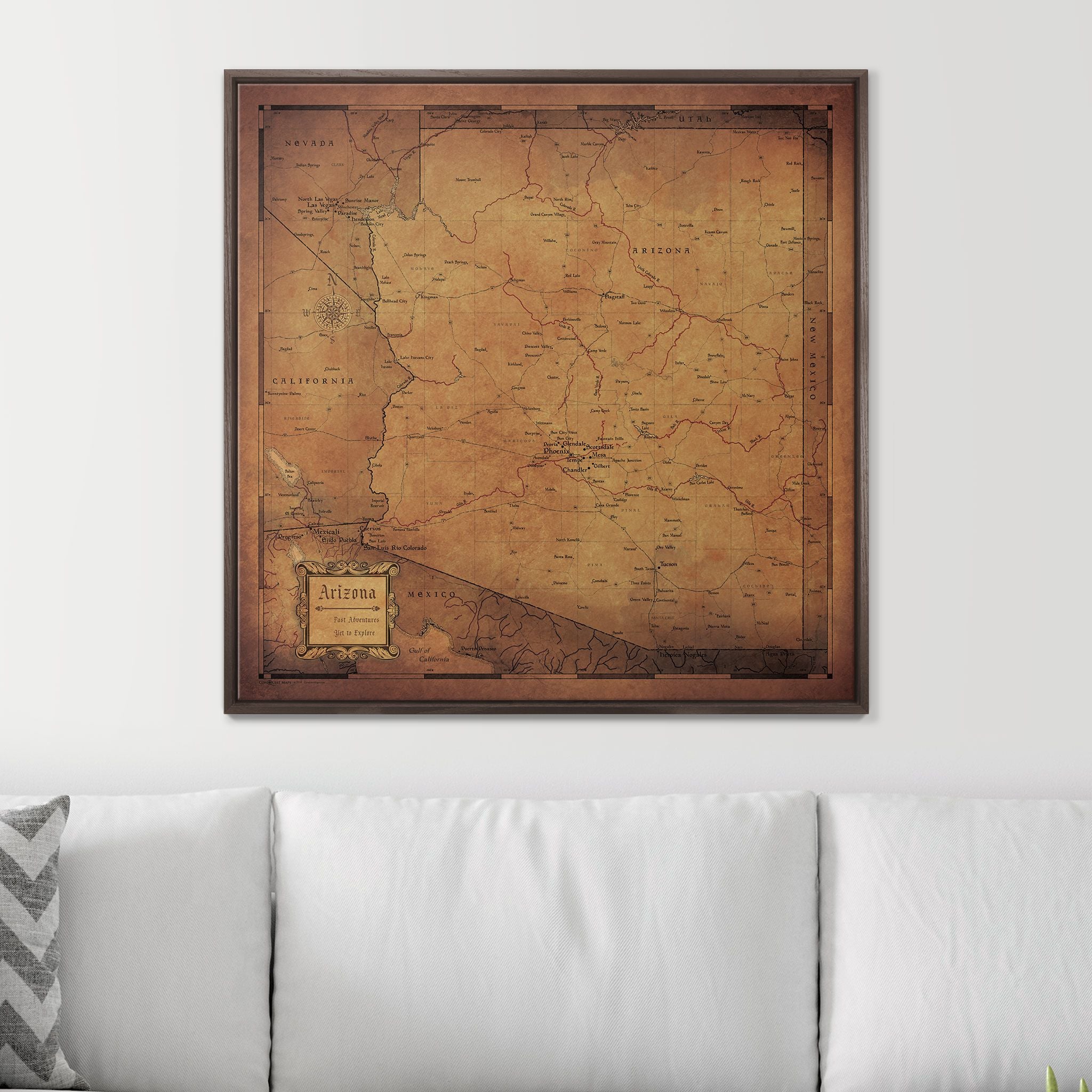Push Pin Arizona Map (Pin Board) - Golden Aged CM Pin Board