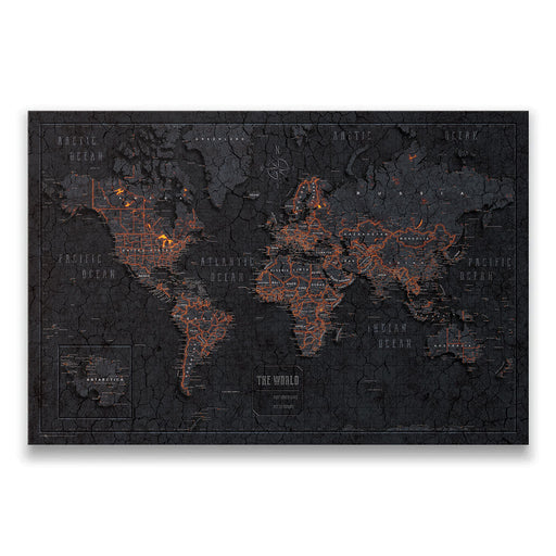 Push Pin World Map (Pin Board) - Obsidian Inferno CM Pin Board
