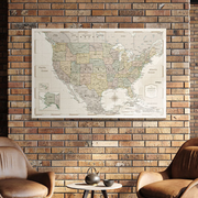 Push Pin USA Map (Pin Board) - Desert Sunrise - Overstock Sale CM Pin Board