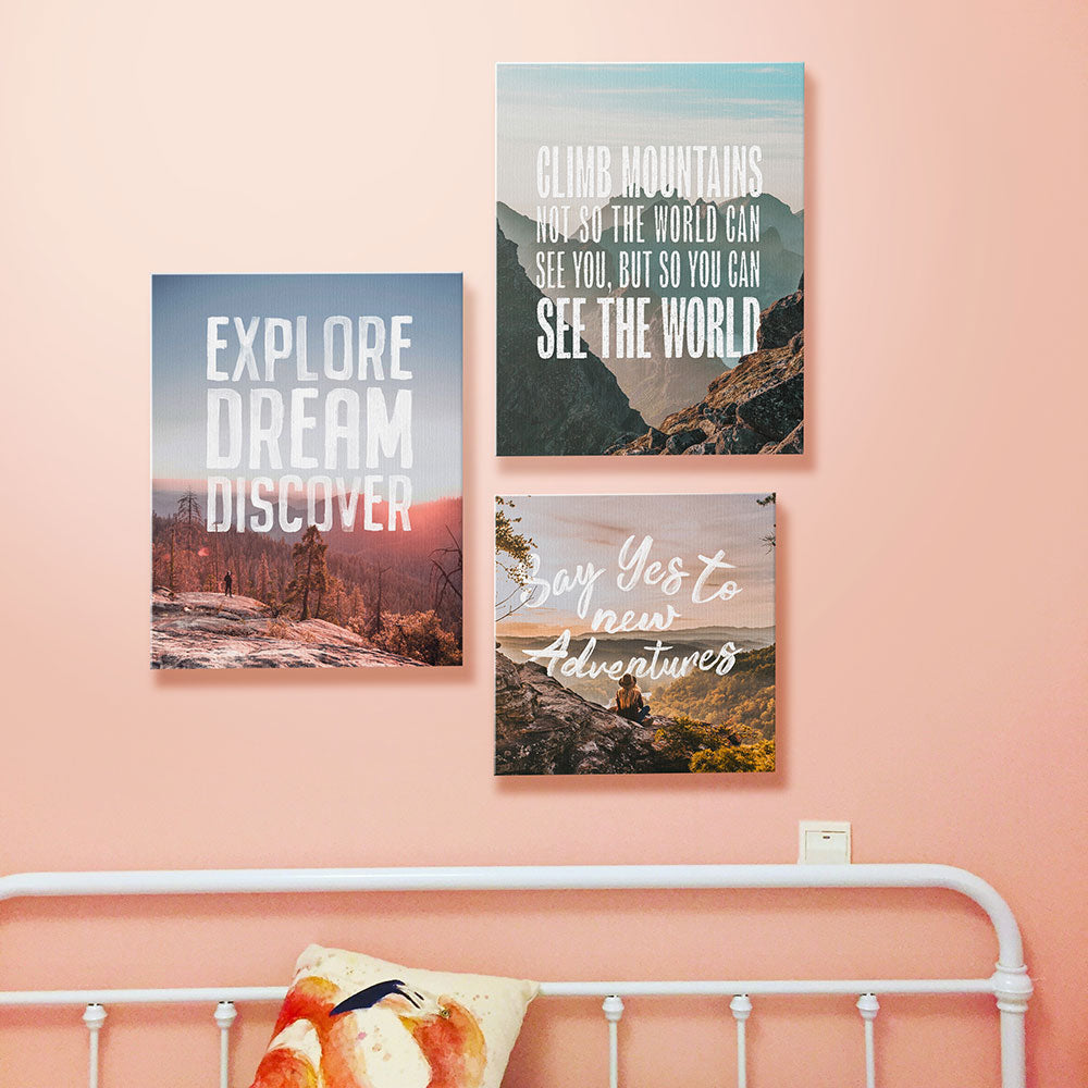 Explore Dream Discover - Canvas Wall Art Conquest Maps LLC