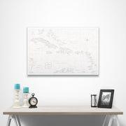 Push Pin Caribbean Map (Pin Board) - Classic Marble CM Pin Board