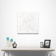 Push Pin Europe Map (Pin Board) - Classic Marble CM Pin Board
