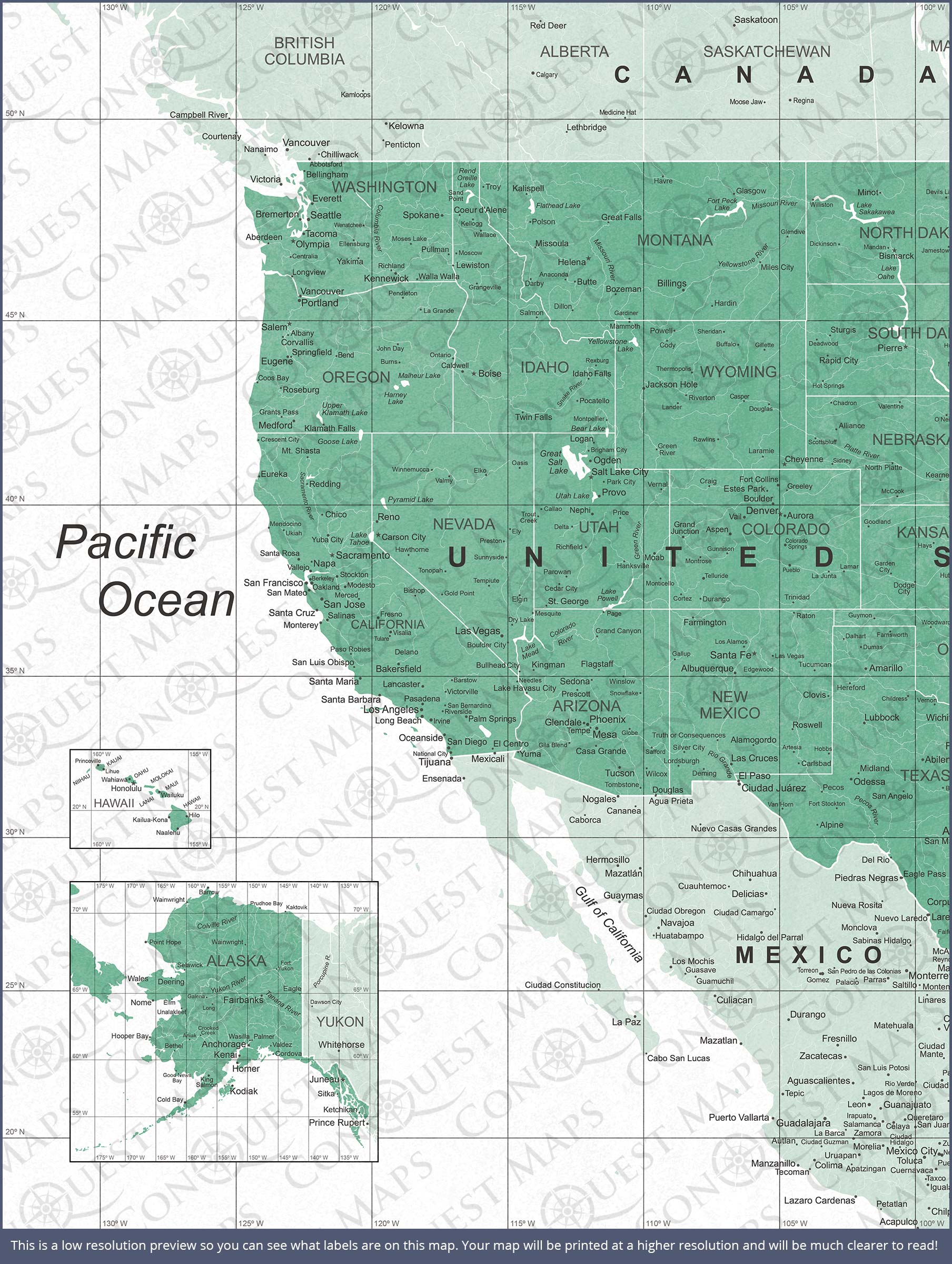 Push Pin USA Map (Pin Board) - Green Color Splash CM Pin Board