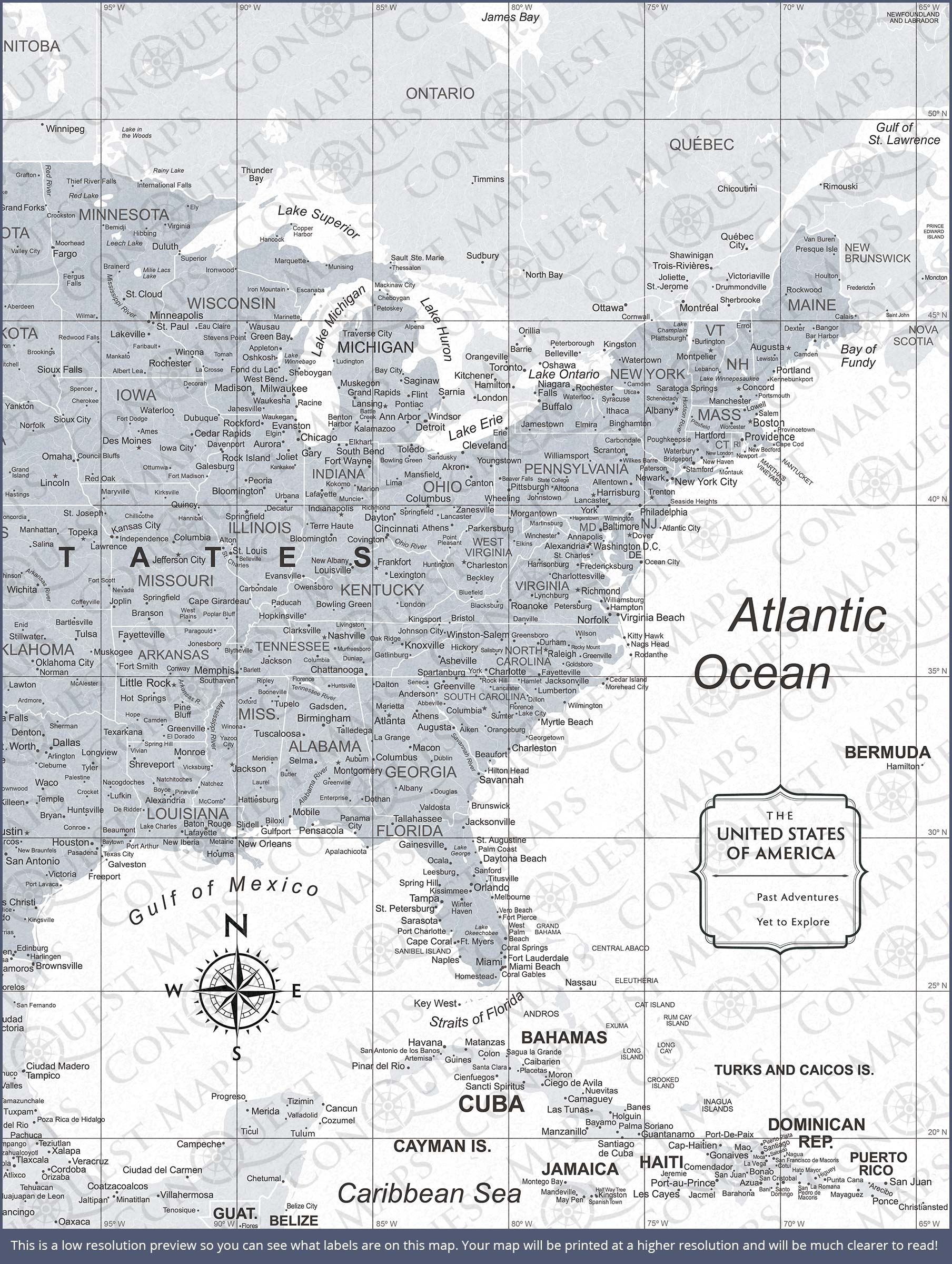 Push Pin USA Map (Pin Board) - Light Gray Color Splash CM Pin Board