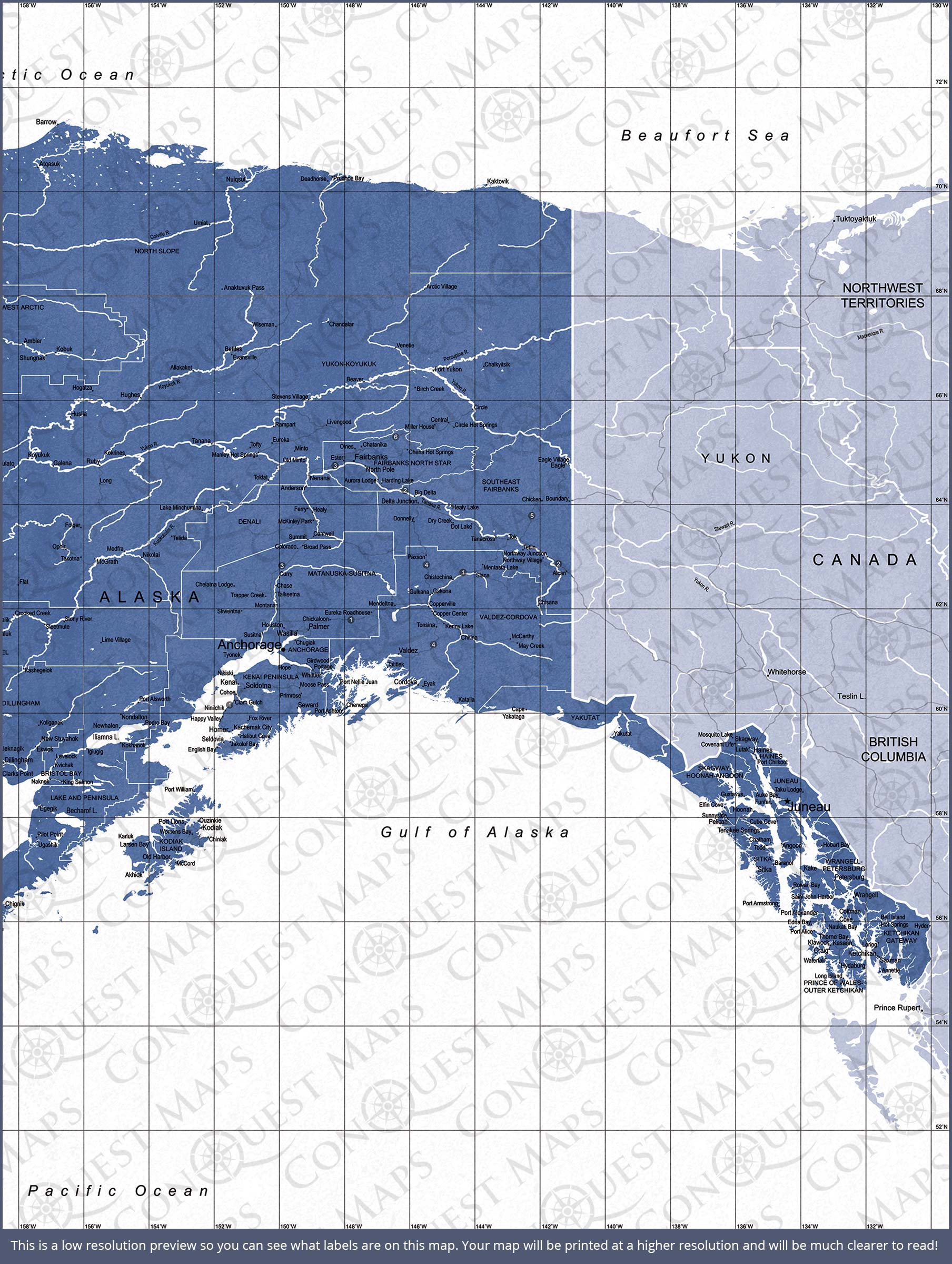 Push Pin Alaska Map (Pin Board) - Navy Color Splash CM Pin Board