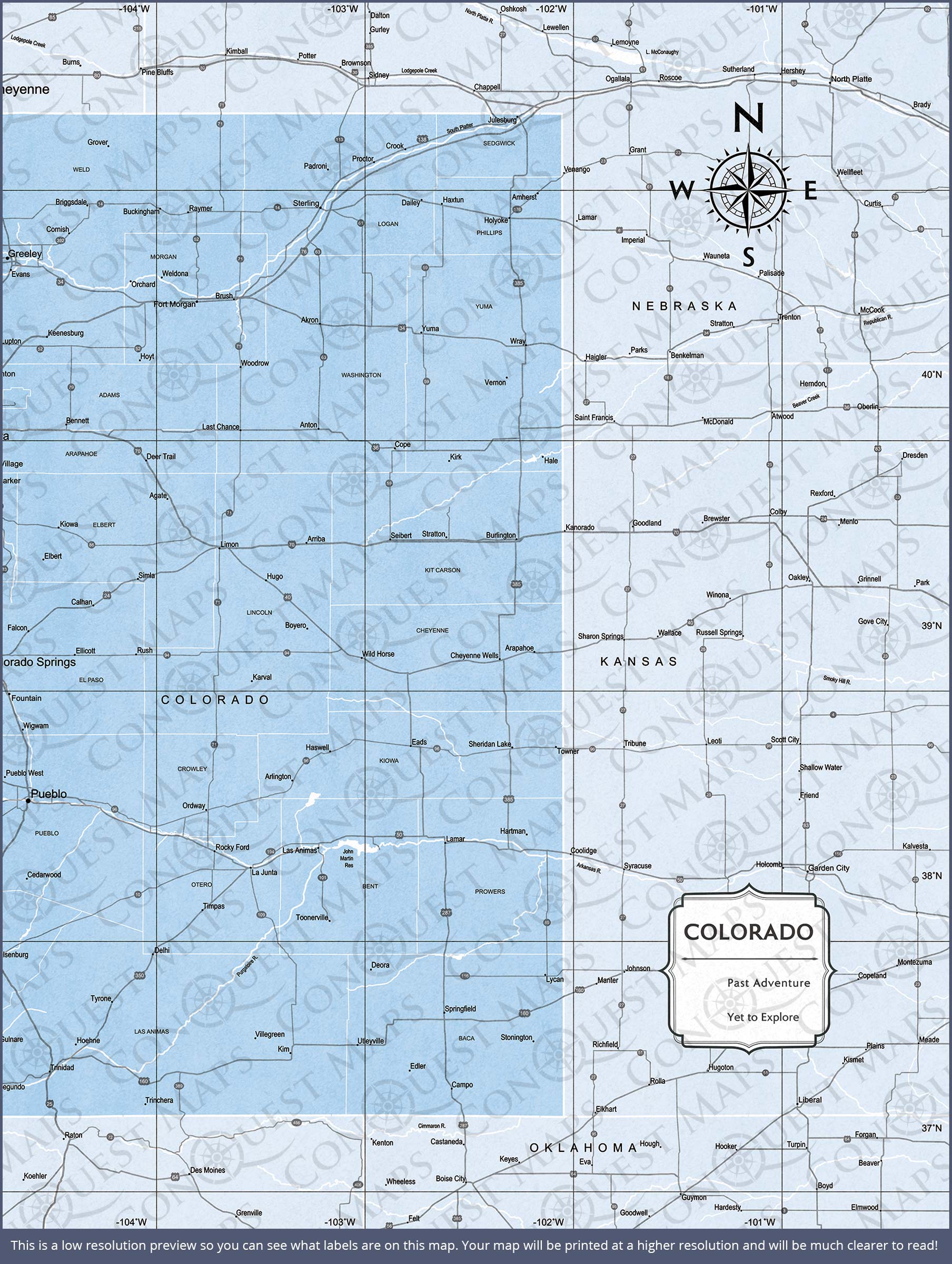 Push Pin Colorado Map (Pin Board) - Light Blue Color Splash CM Pin Board