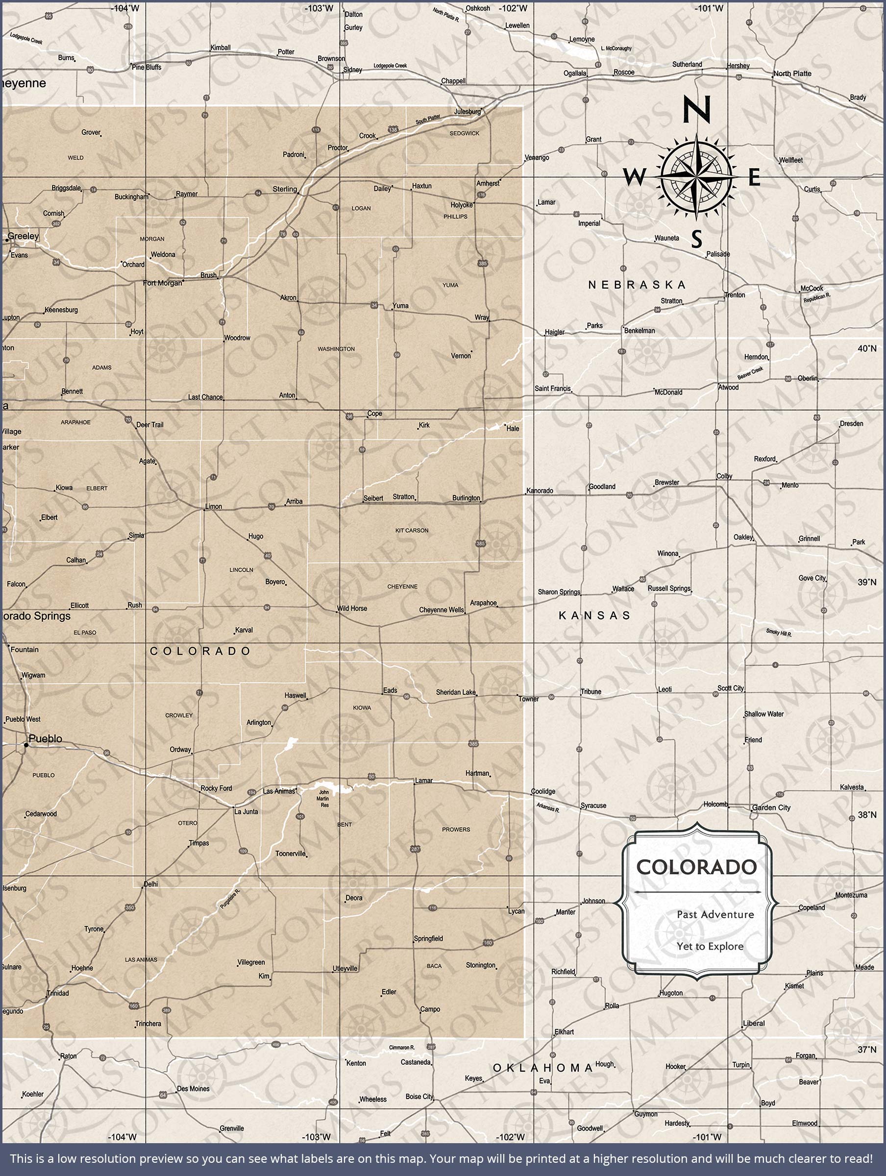 Push Pin Colorado Map (Pin Board) - Light Brown Color Splash CM Pin Board