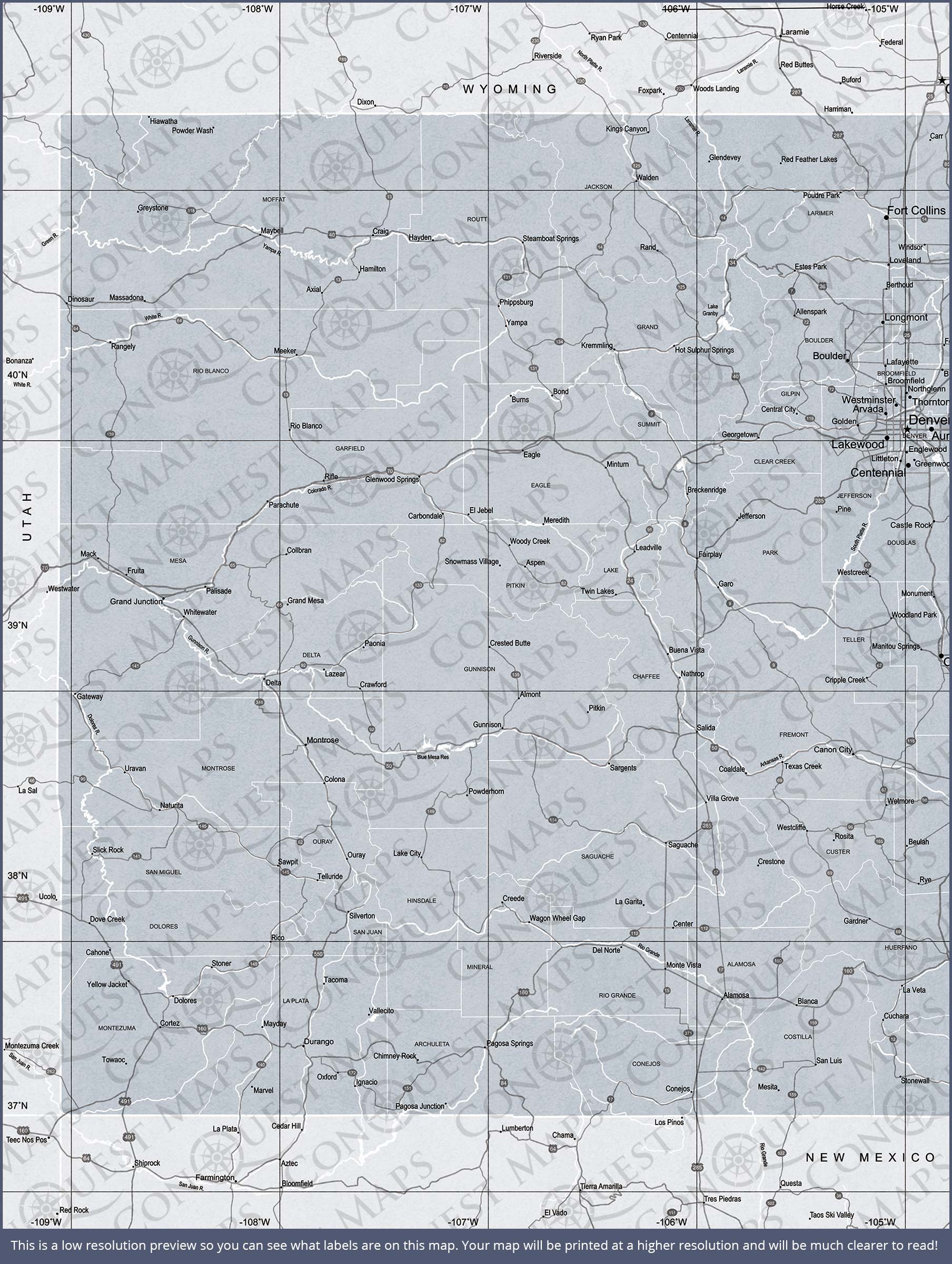 Push Pin Colorado Map (Pin Board) - Light Gray Color Splash CM Pin Board