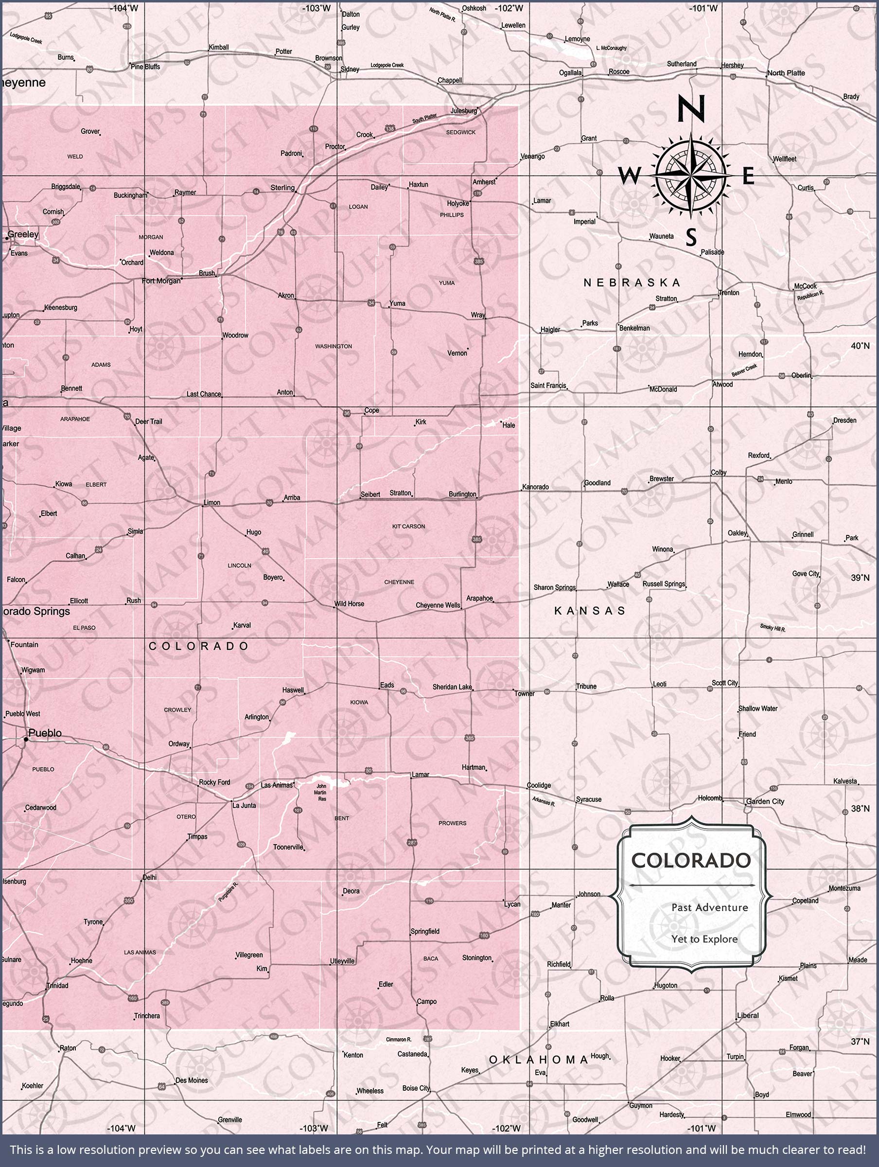 Push Pin Colorado Map (Pin Board) - Pink Color Splash CM Pin Board