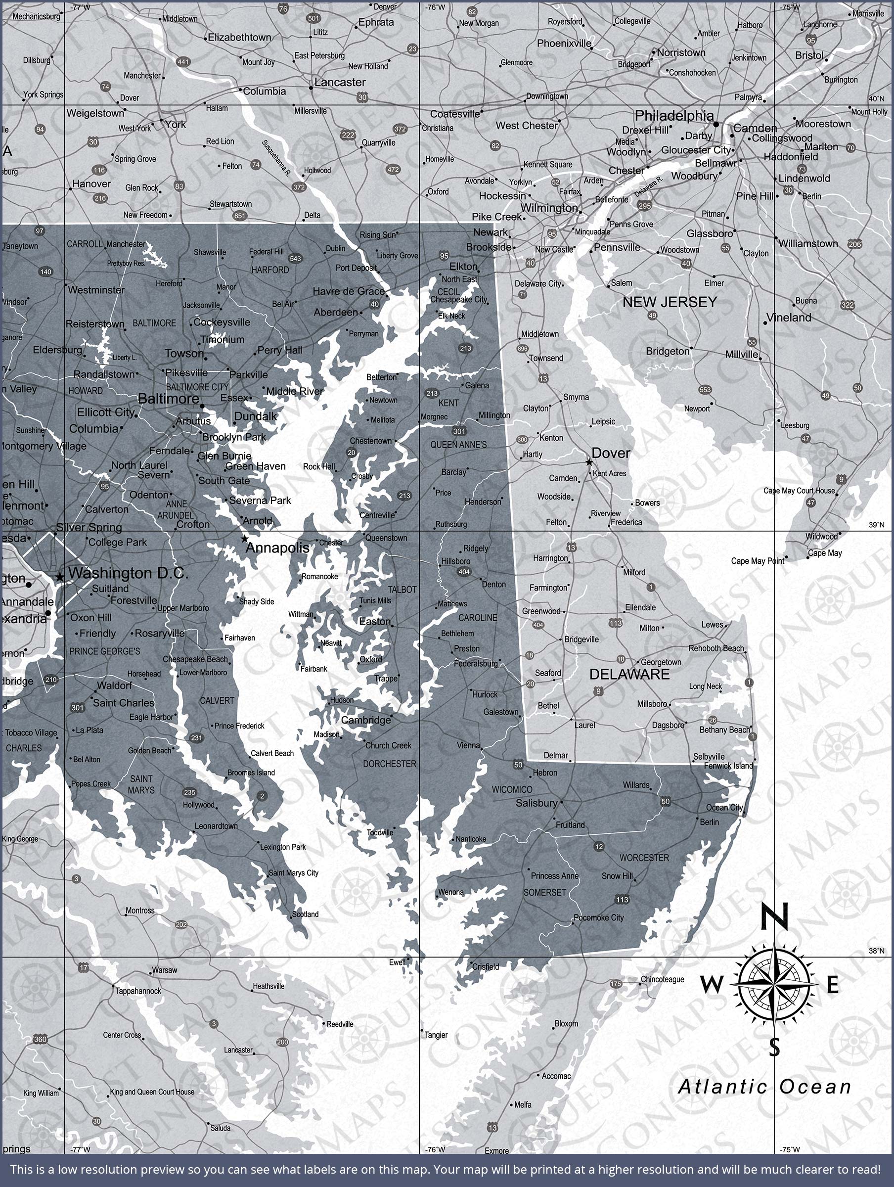 Push Pin Maryland Map (Pin Board) - Dark Gray Color Splash CM Pin Board