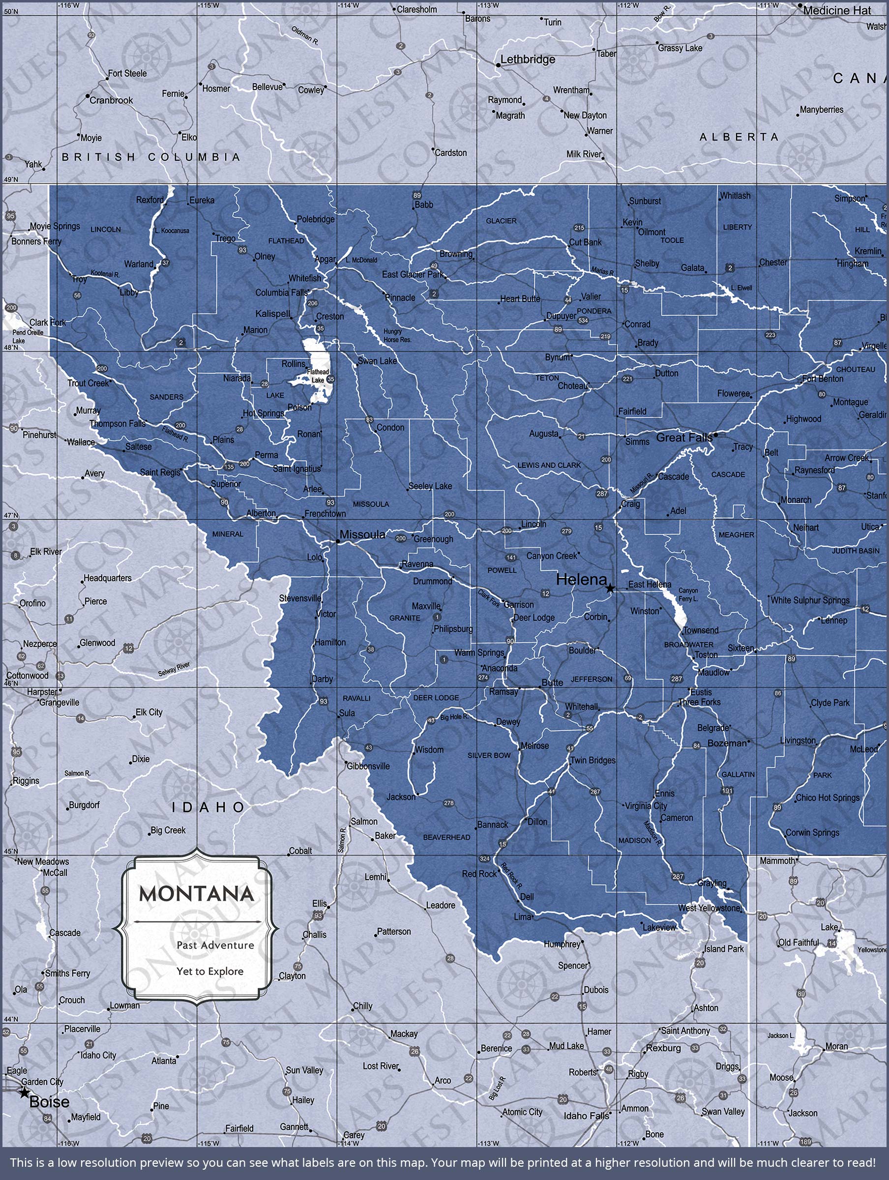Push Pin Montana Map (Pin Board) - Navy Color Splash CM Pin Board