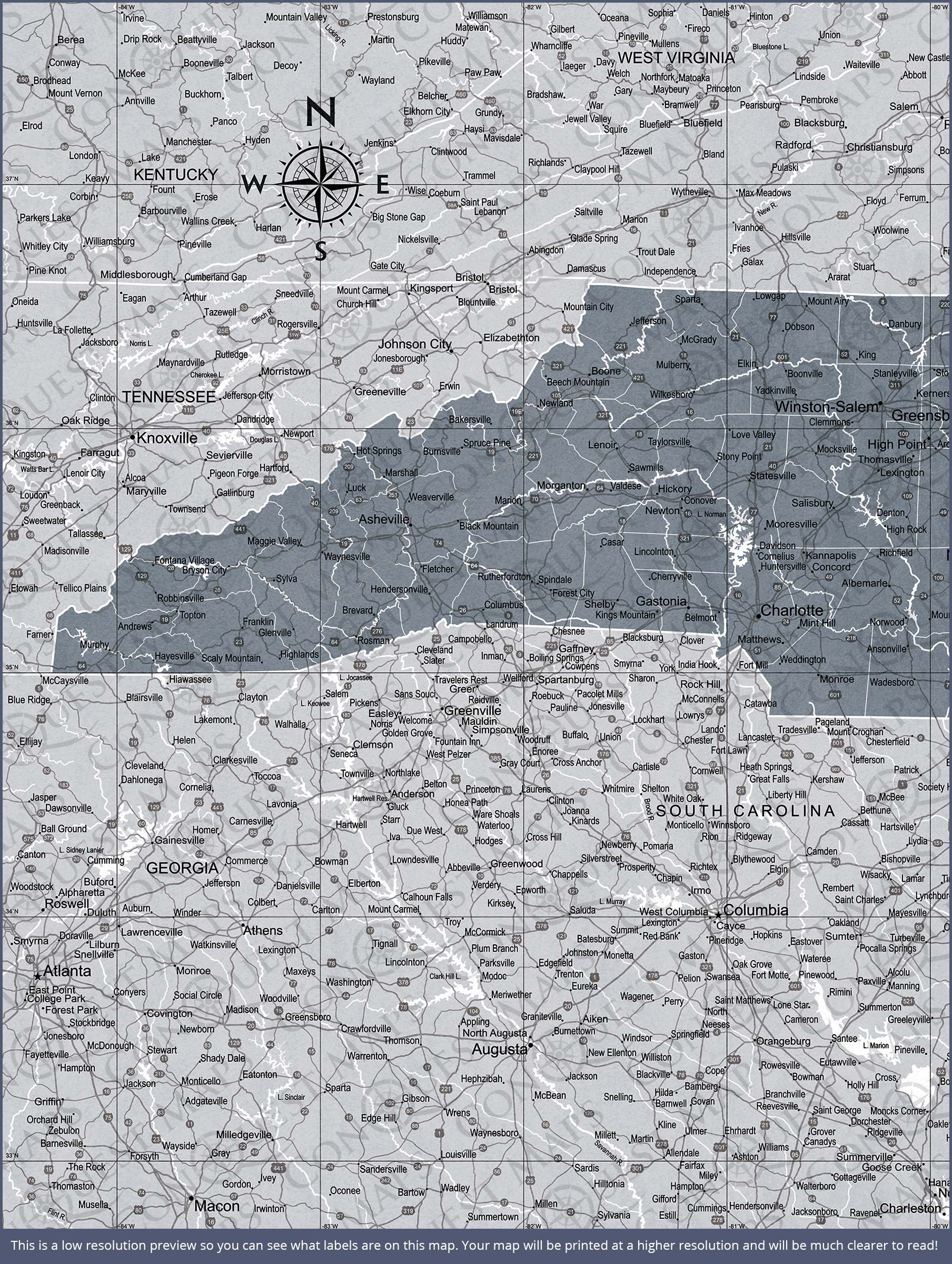 Push Pin North Carolina Map (Pin Board) - Dark Gray Color Splash CM Pin Board