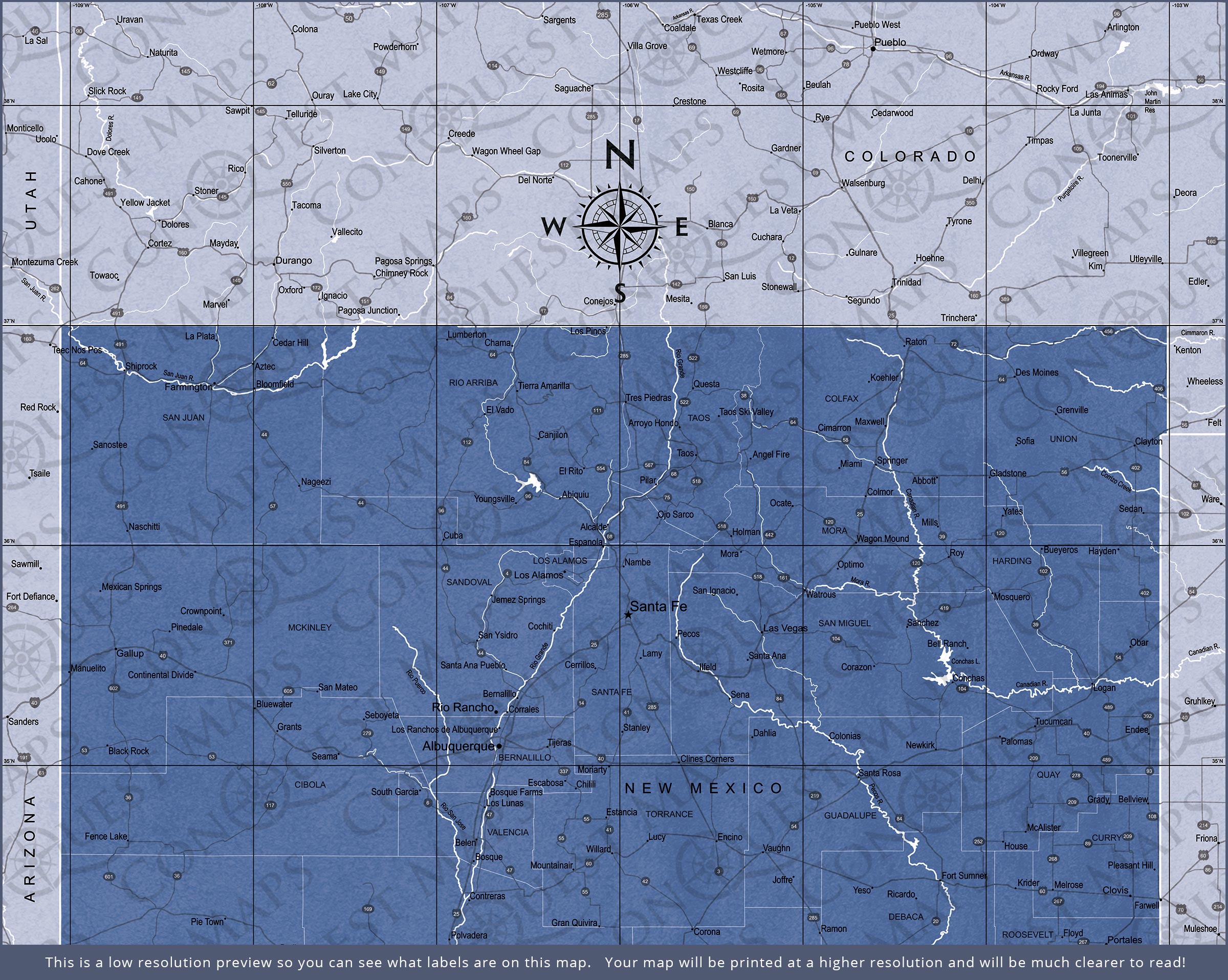 Push Pin New Mexico Map (Pin Board) - Navy Color Splash CM Pin Board