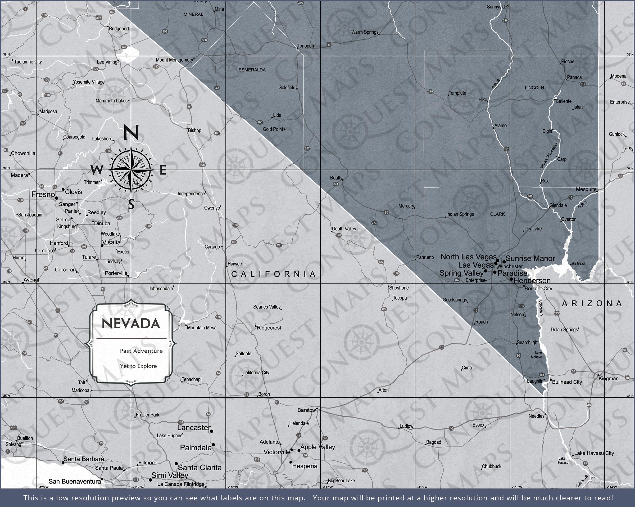 Push Pin Nevada Map (Pin Board) - Dark Gray Color Splash CM Pin Board