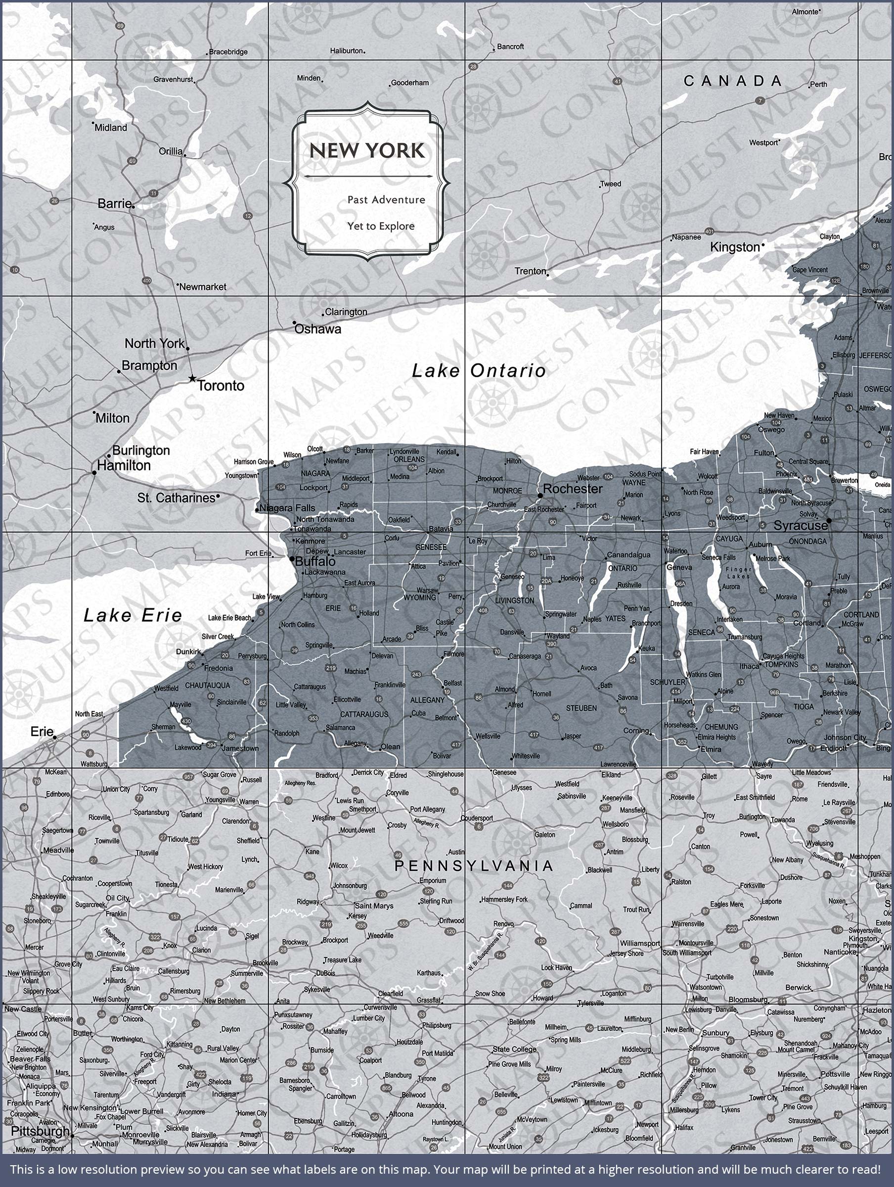 Push Pin New York Map (Pin Board) - Dark Gray Color Splash CM Pin Board