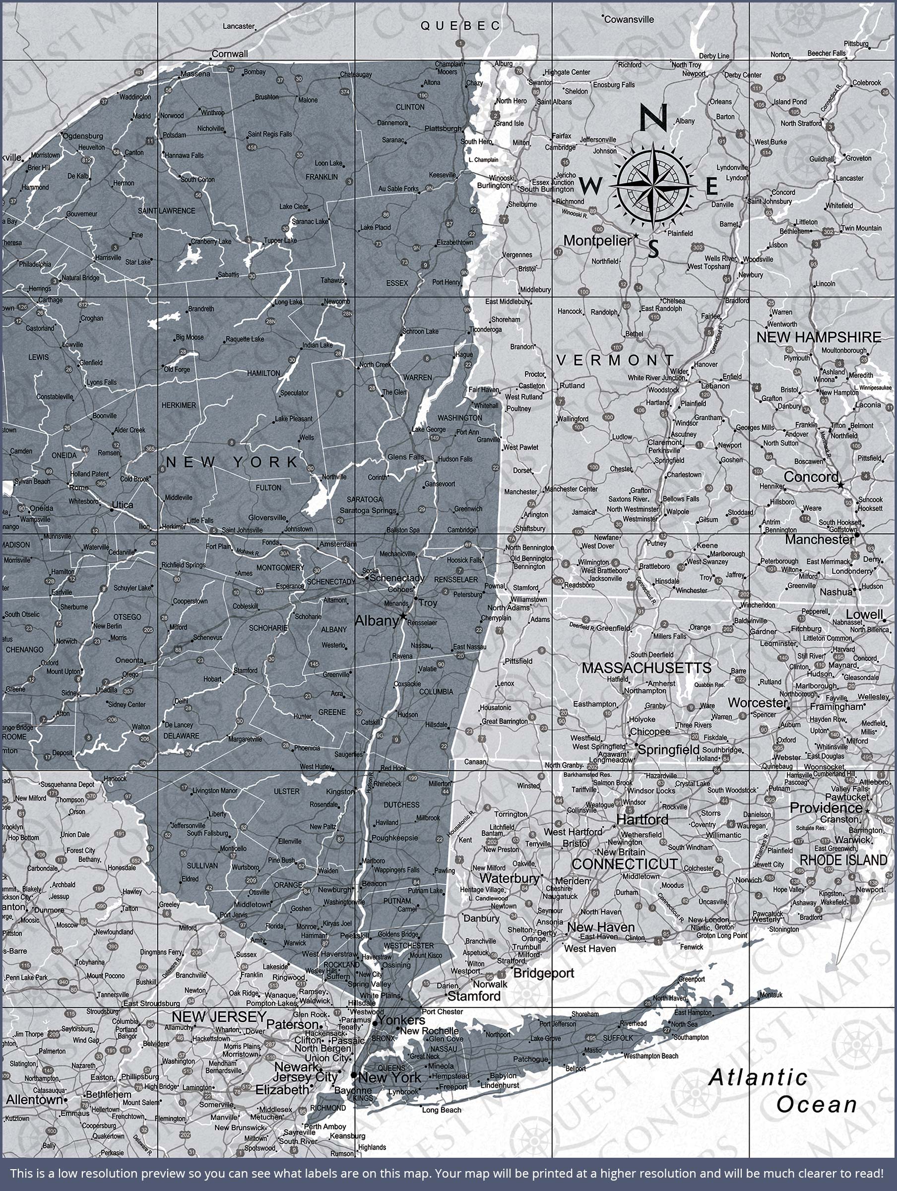 Push Pin New York Map (Pin Board) - Dark Gray Color Splash CM Pin Board