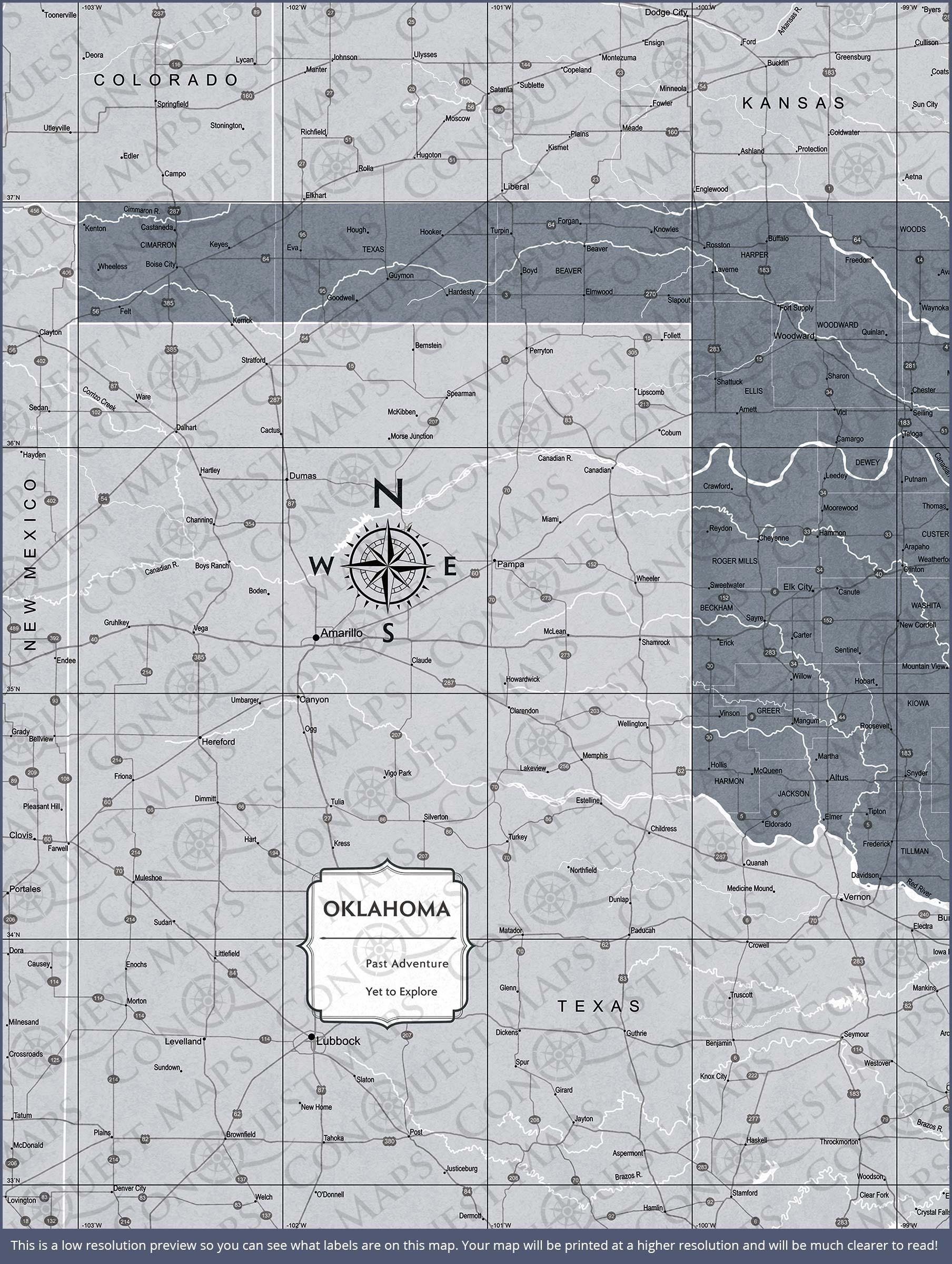 Push Pin Oklahoma Map (Pin Board) - Dark Gray Color Splash CM Pin Board