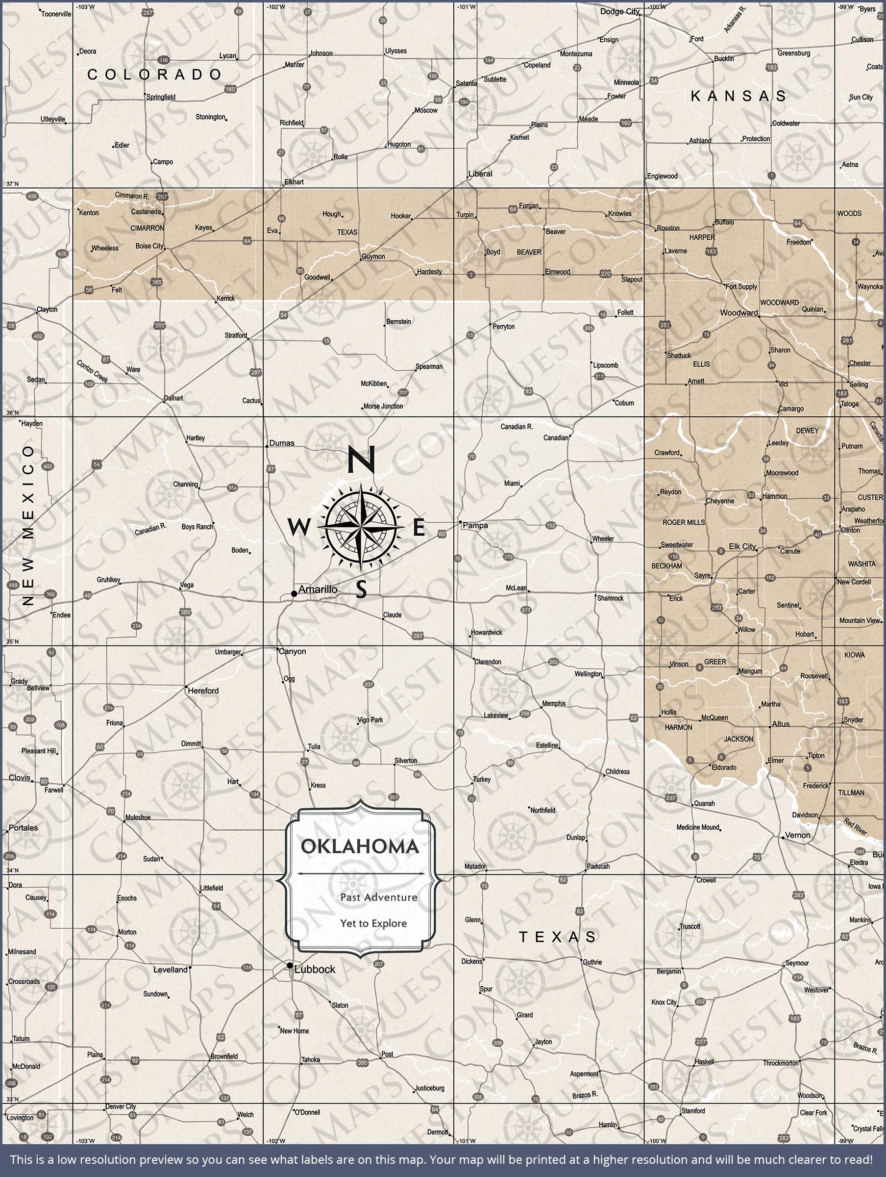Push Pin Oklahoma Map (Pin Board) - Light Brown Color Splash CM Pin Board