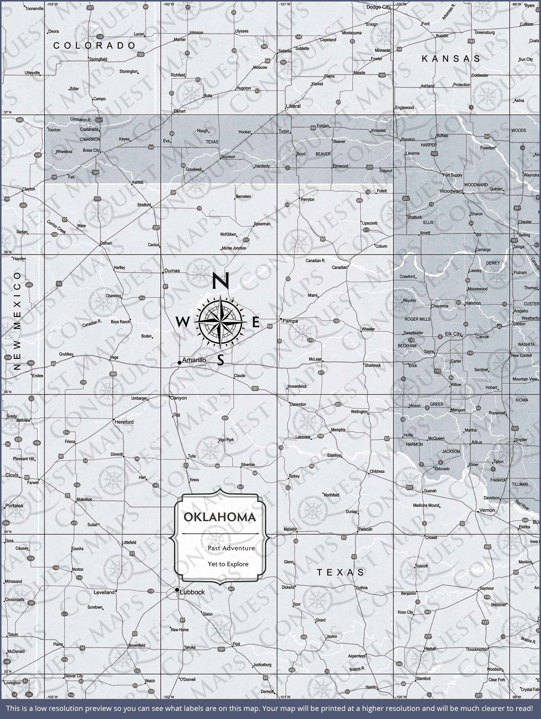 Push Pin Oklahoma Map (Pin Board) - Light Gray Color Splash CM Pin Board