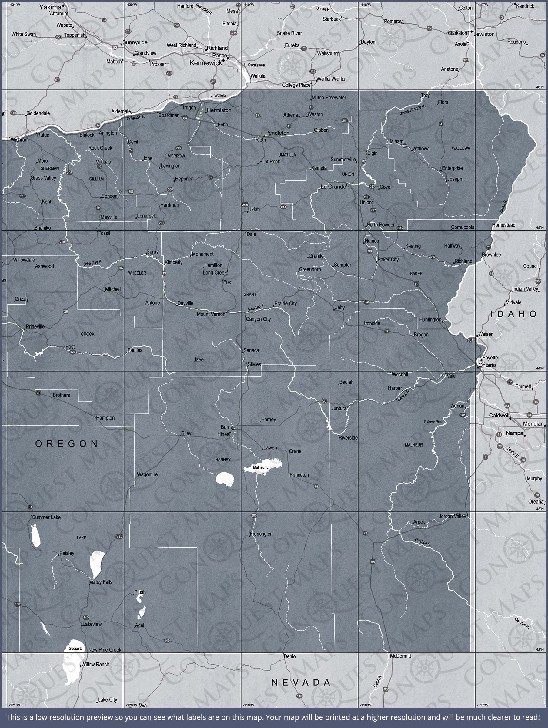 Push Pin Oregon Map (Pin Board) - Dark Gray Color Splash CM Pin Board