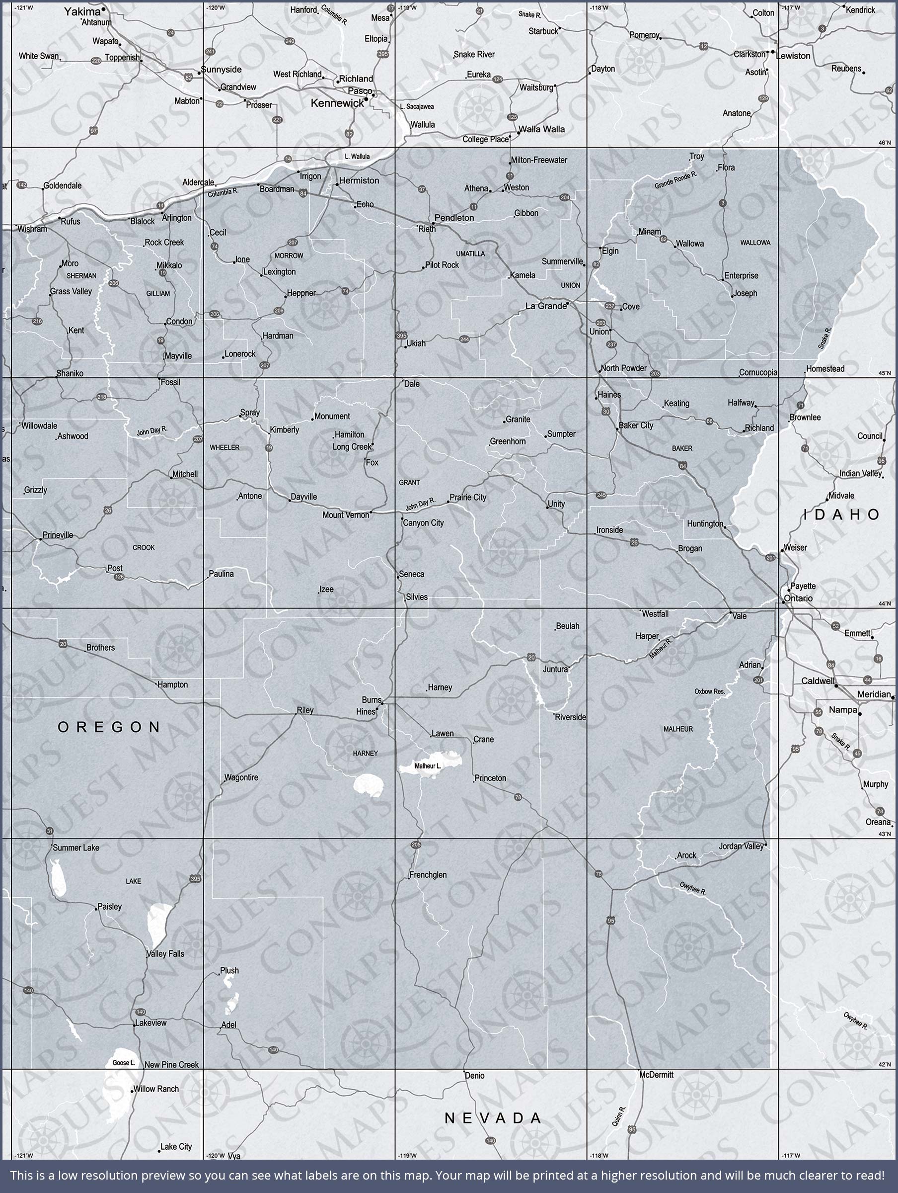 Push Pin Oregon Map (Pin Board) - Light Gray Color Splash CM Pin Board