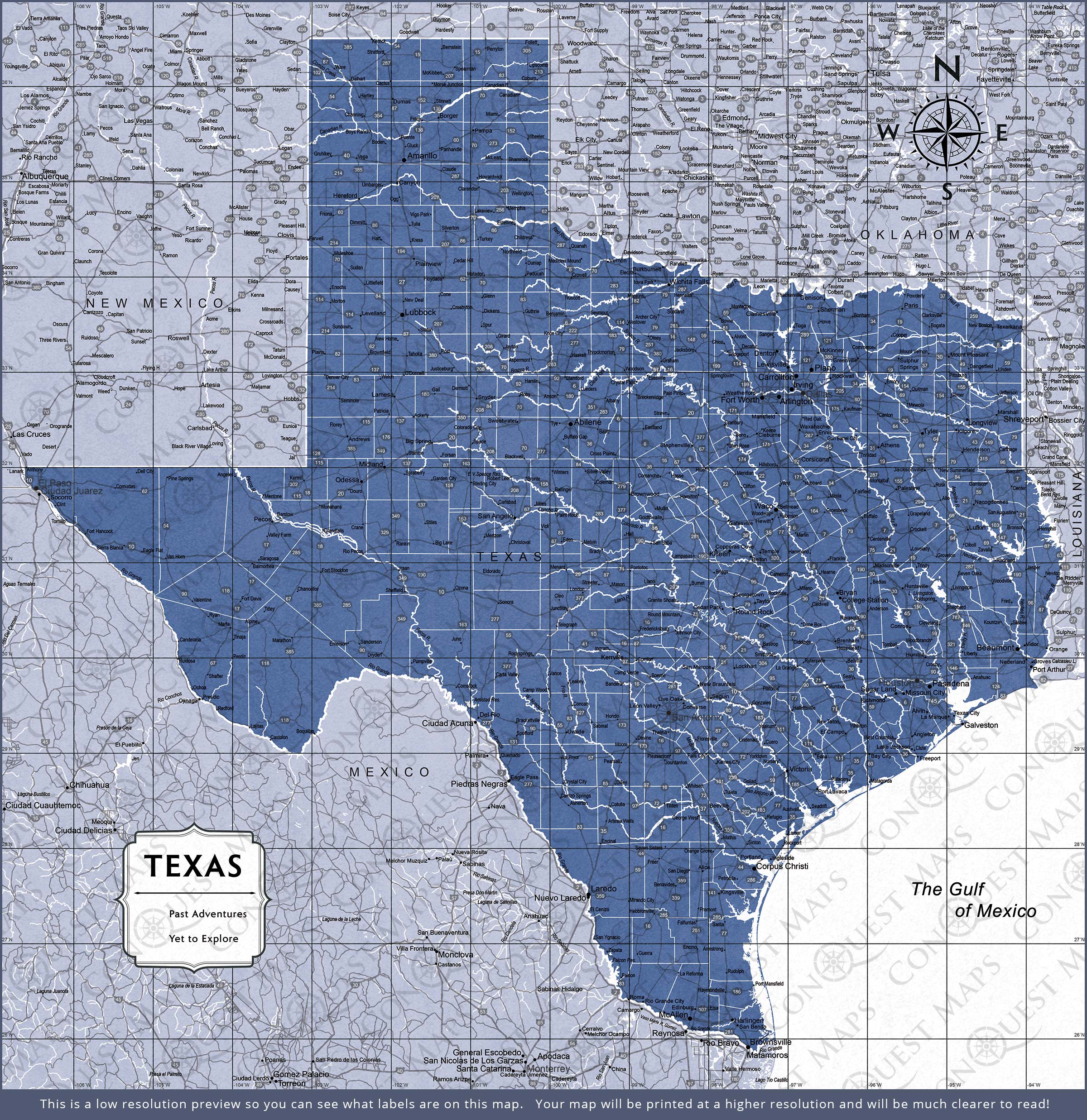 Push Pin Texas Map (Pin Board) - Navy Color Splash CM Pin Board