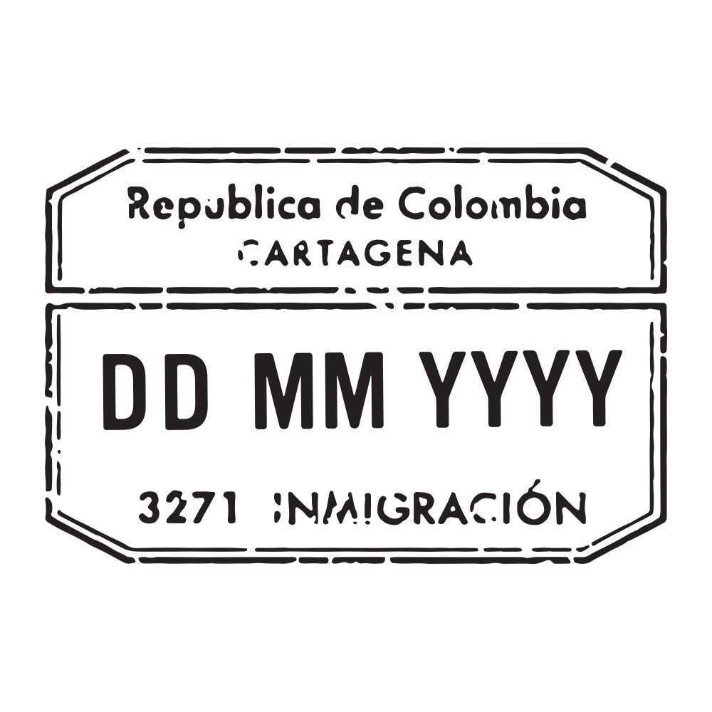 Passport Stamp Decal - Colombia Conquest Maps LLC