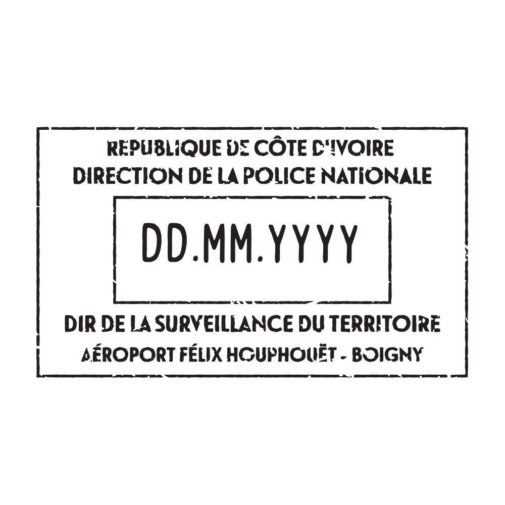 Passport Stamp Decal - Ivory Coast Conquest Maps LLC