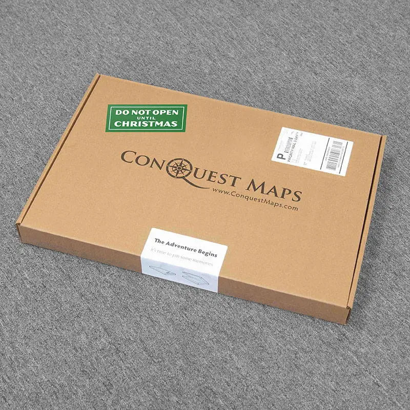 "Do Not Open Until Christmas" Sticker - (Good For One Map) Conquest Maps LLC