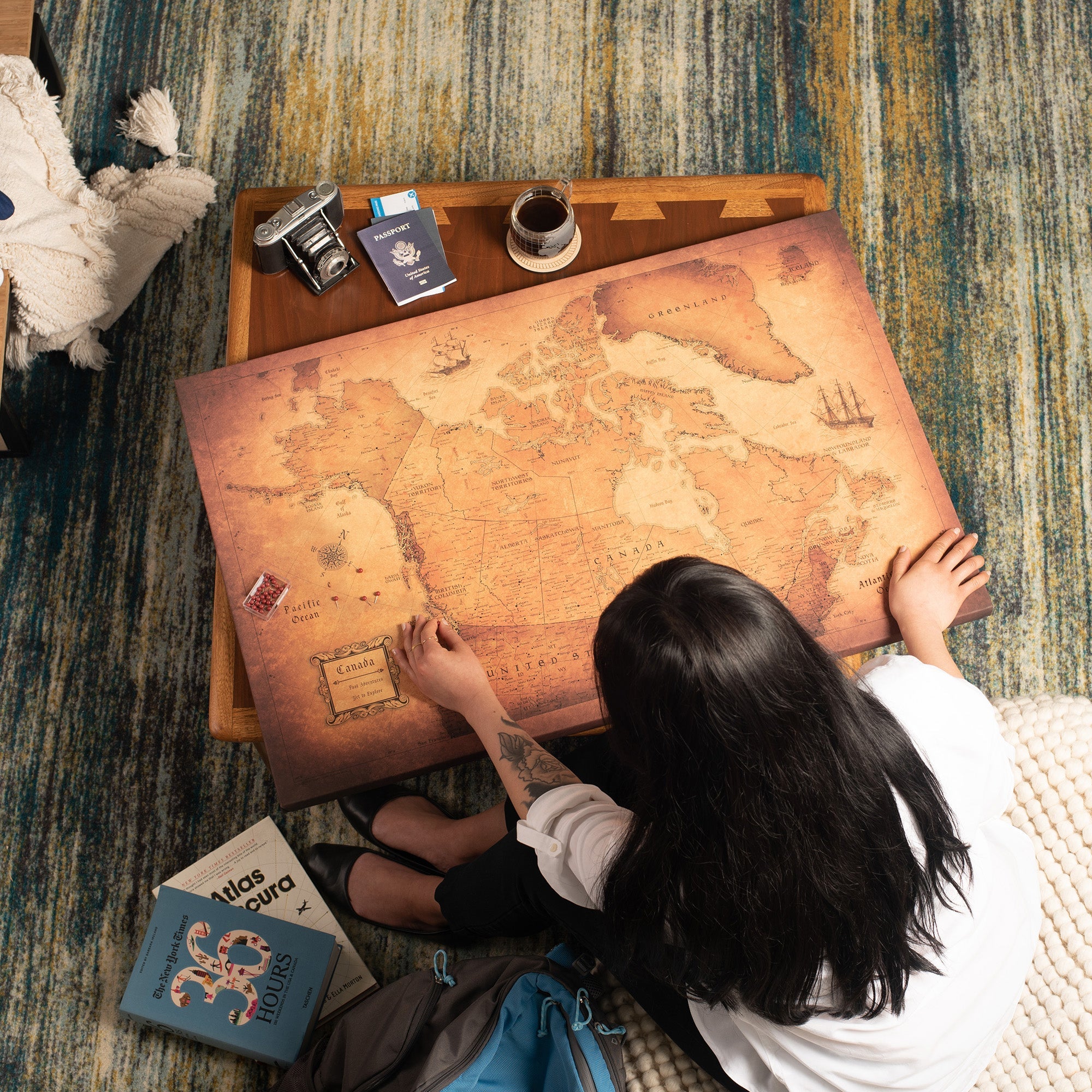 Push Pin Canada Map (Pin Board) - Golden Aged CM Pin Board